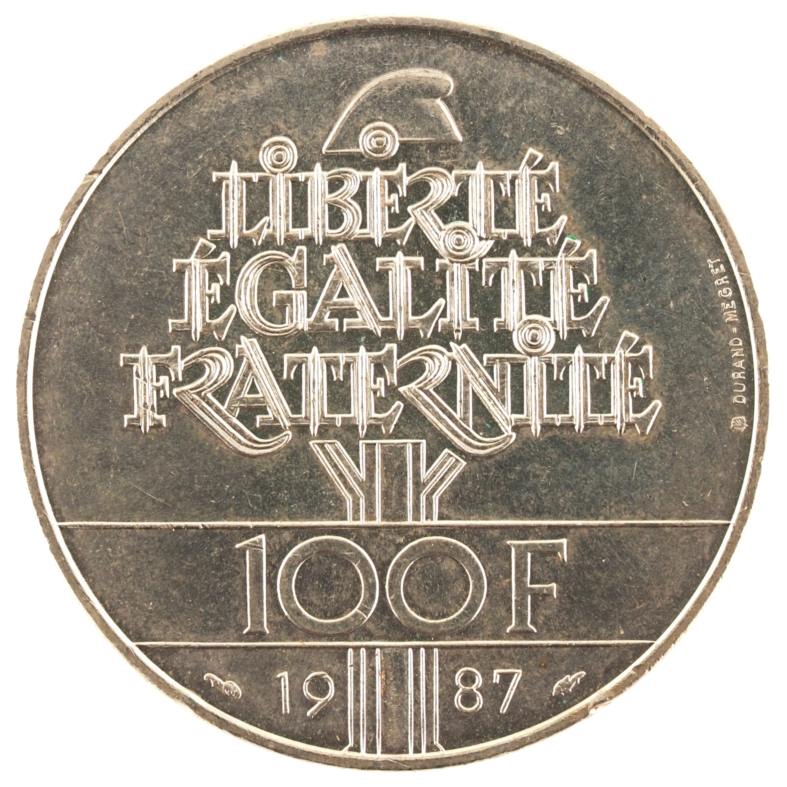 France - Pièce 100 Francs 1987 argent - La Fayette et l'Egalité – Image 2