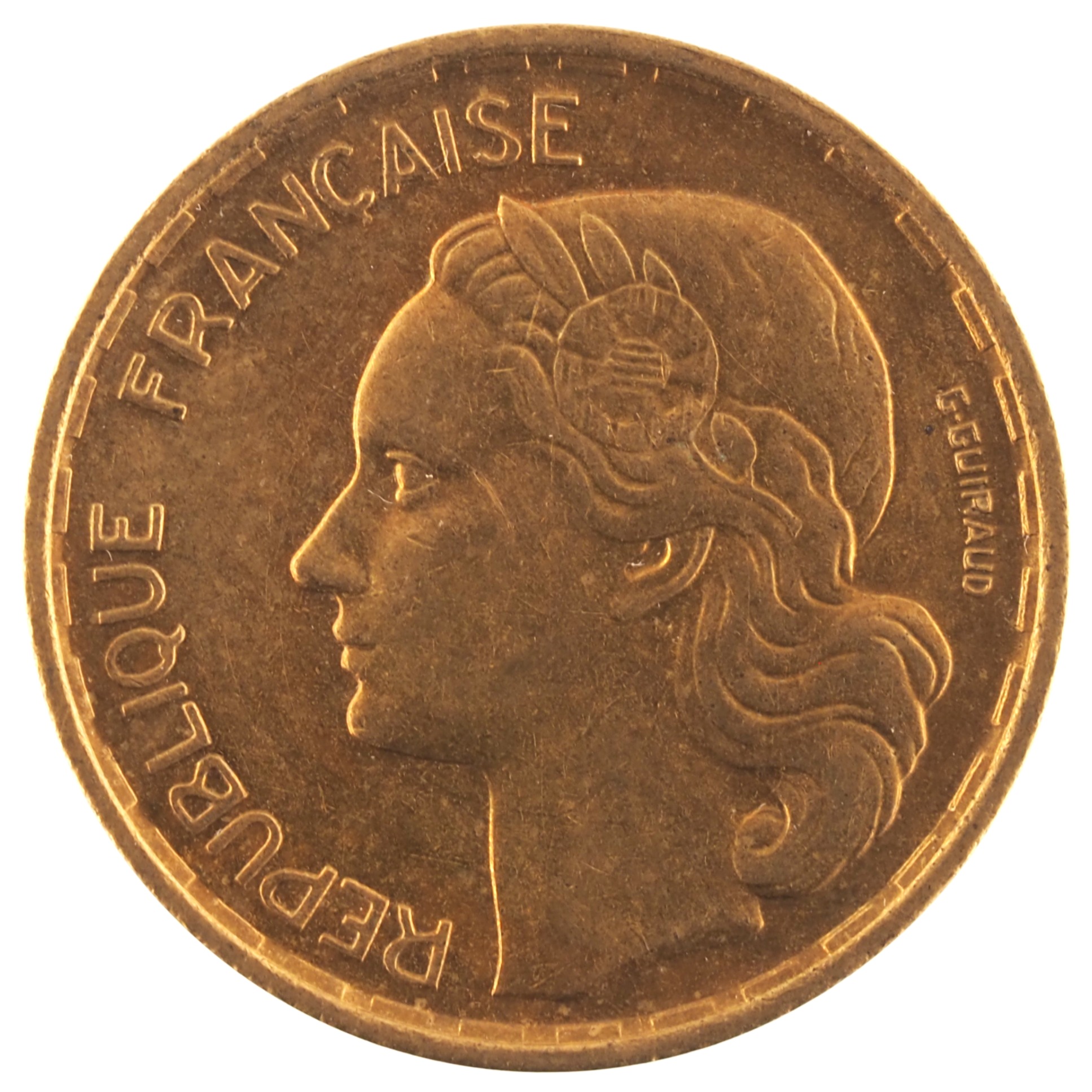 France - Pièce 20 Francs 1952 bronze-aluminium - G. Guiraud – Image 2