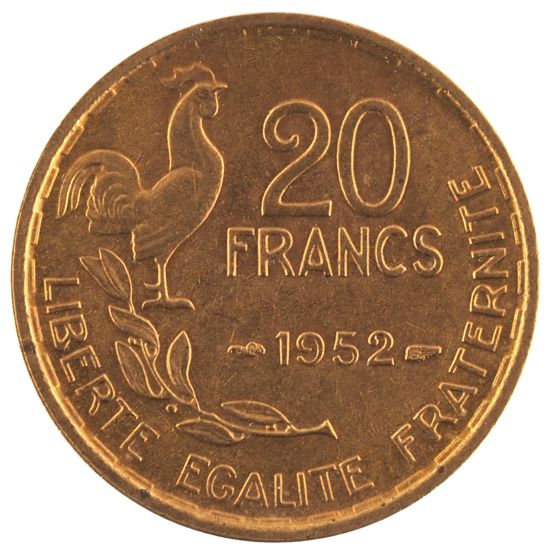 France - Pièce 20 Francs 1952 bronze-aluminium - G. Guiraud