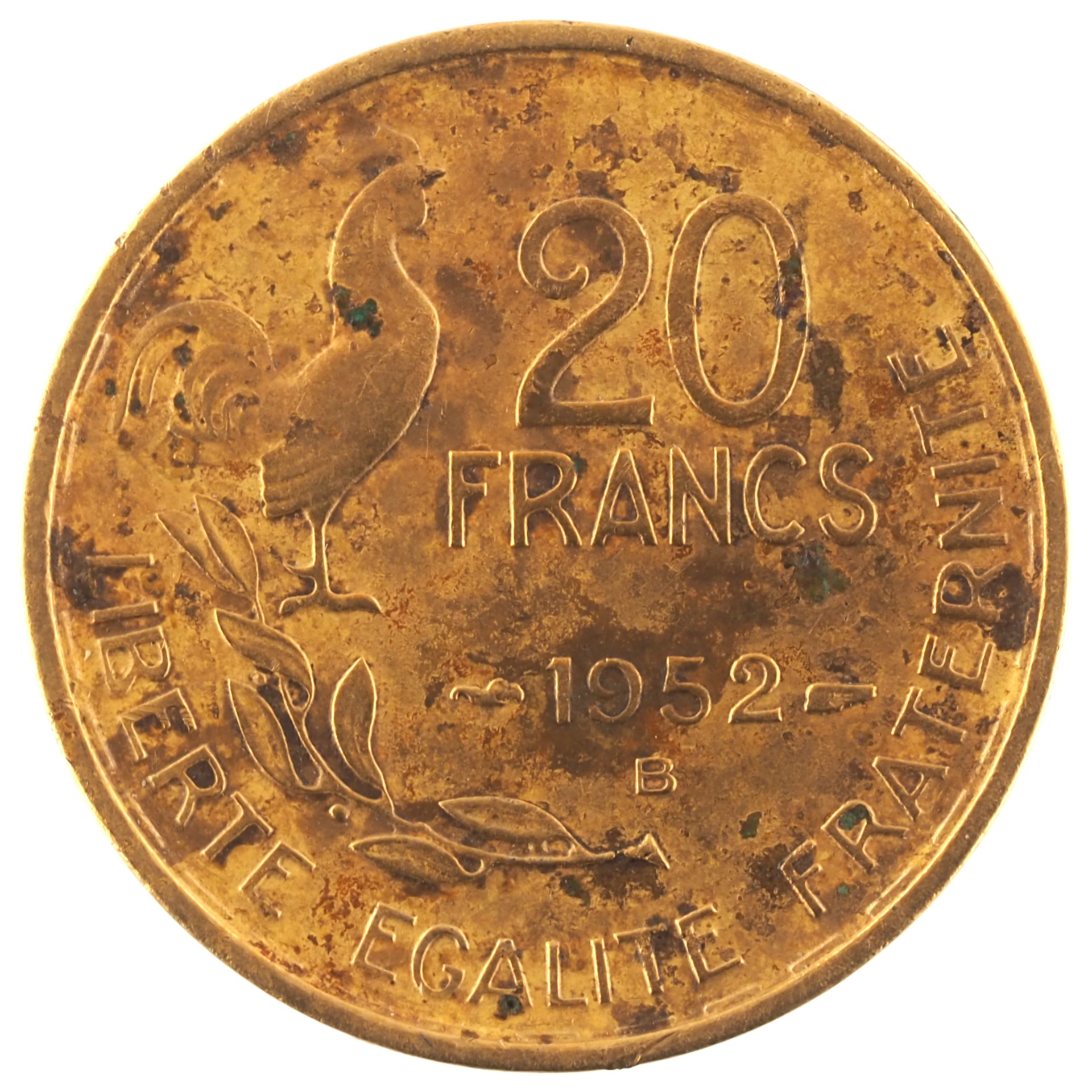 France - Pièce 20 Francs 1952 B bronze-aluminium - G. Guiraud