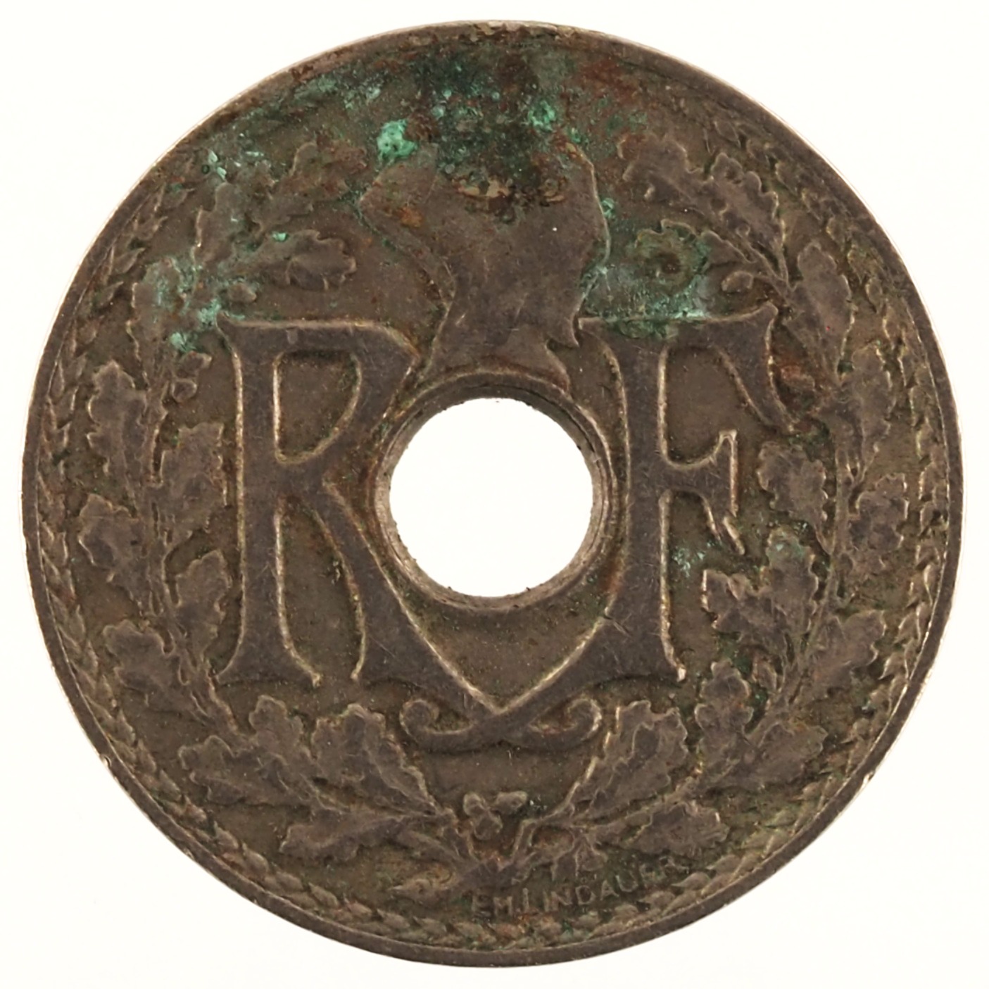 France - Pièce 5 Centimes 1924 cupro-nickel - Lindauer, petit module – Image 2