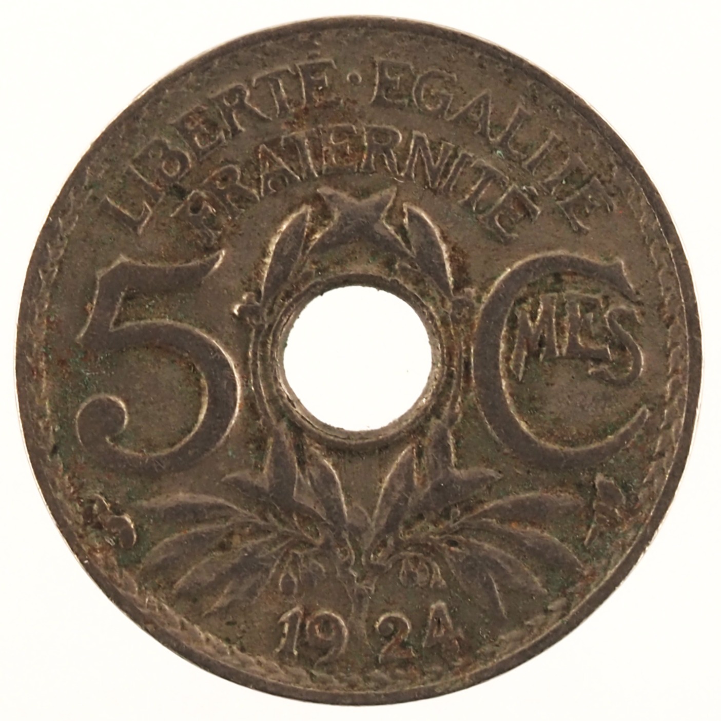 France - Pièce 5 Centimes 1924 cupro-nickel - Lindauer, petit module
