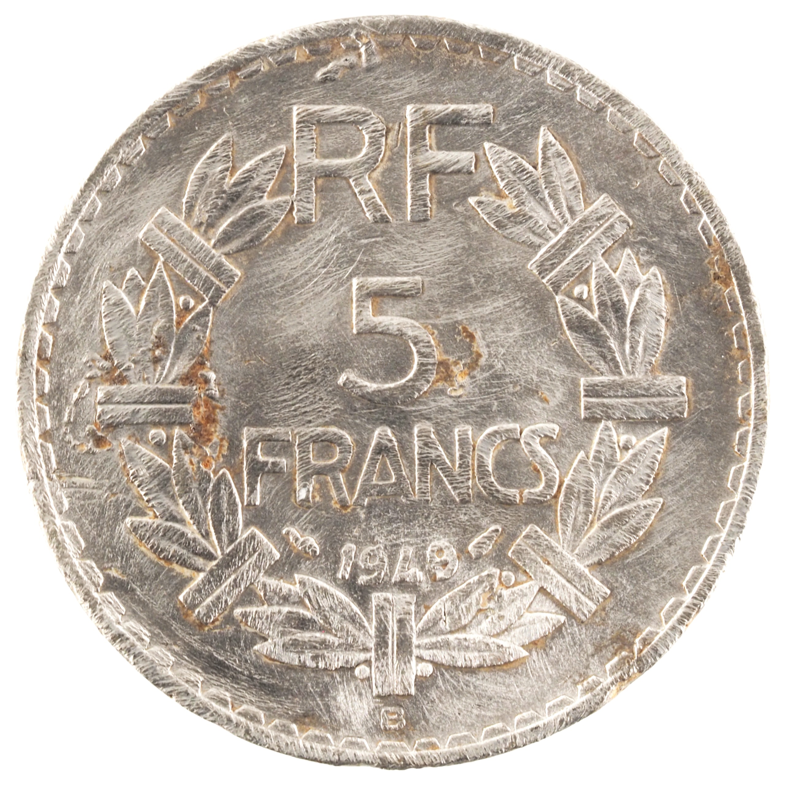France - Pièce 5 Francs 1949 B aluminium - Lavrillier