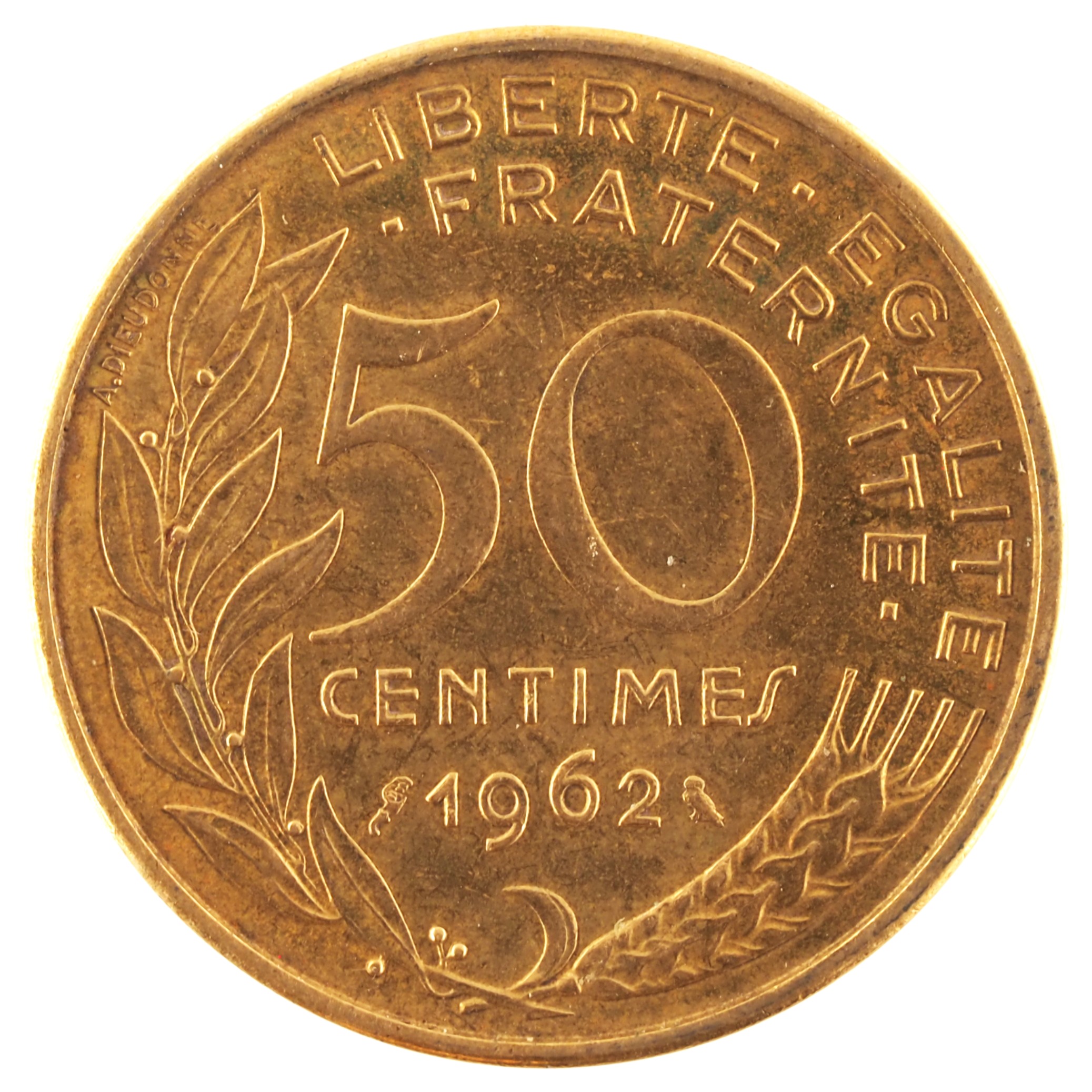 France - Pièce 50 Centimes 1962 bronze-aluminium - Marianne (col à trois plis)