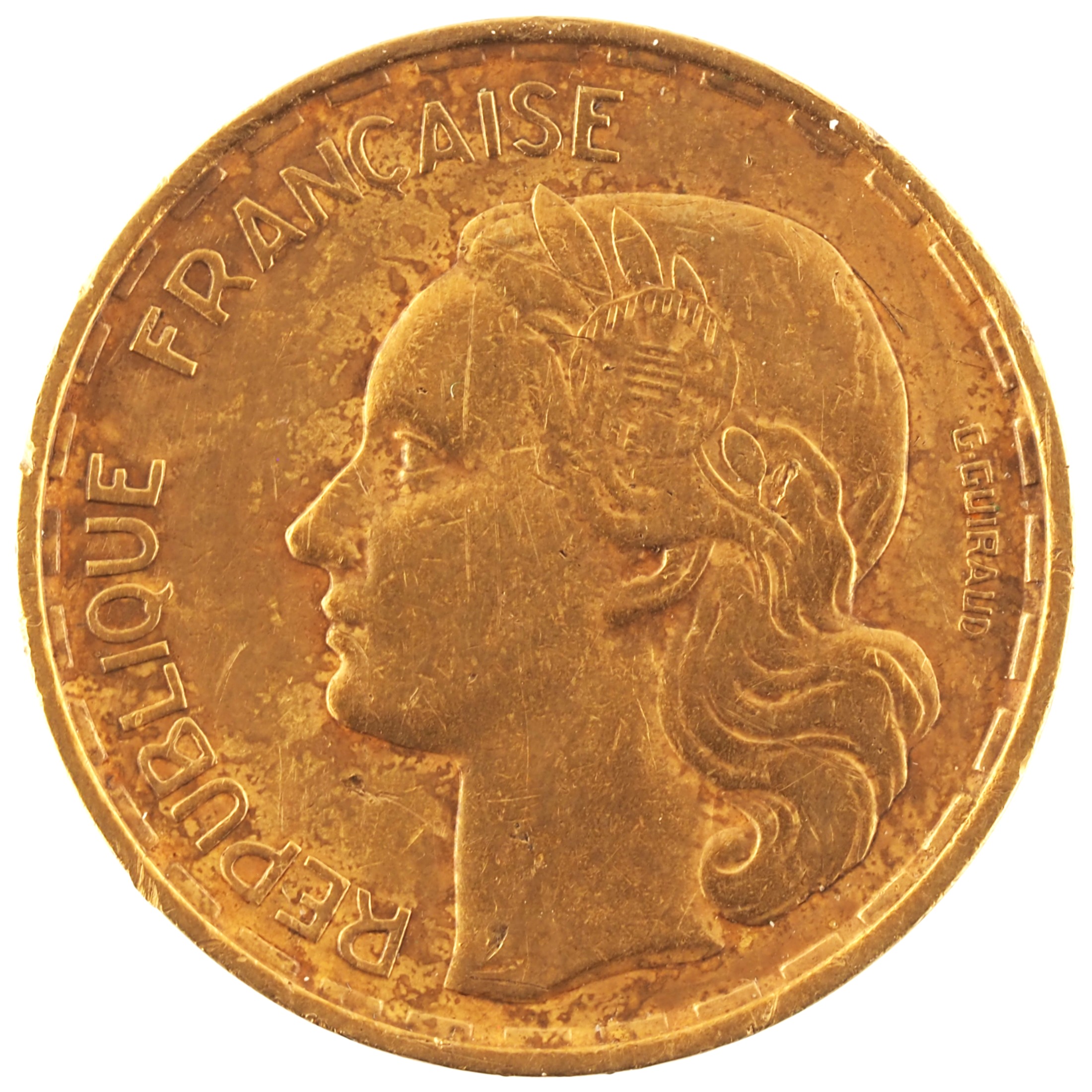 France - Pièce 50 Francs 1951 bronze-aluminium - Guiraud – Image 2