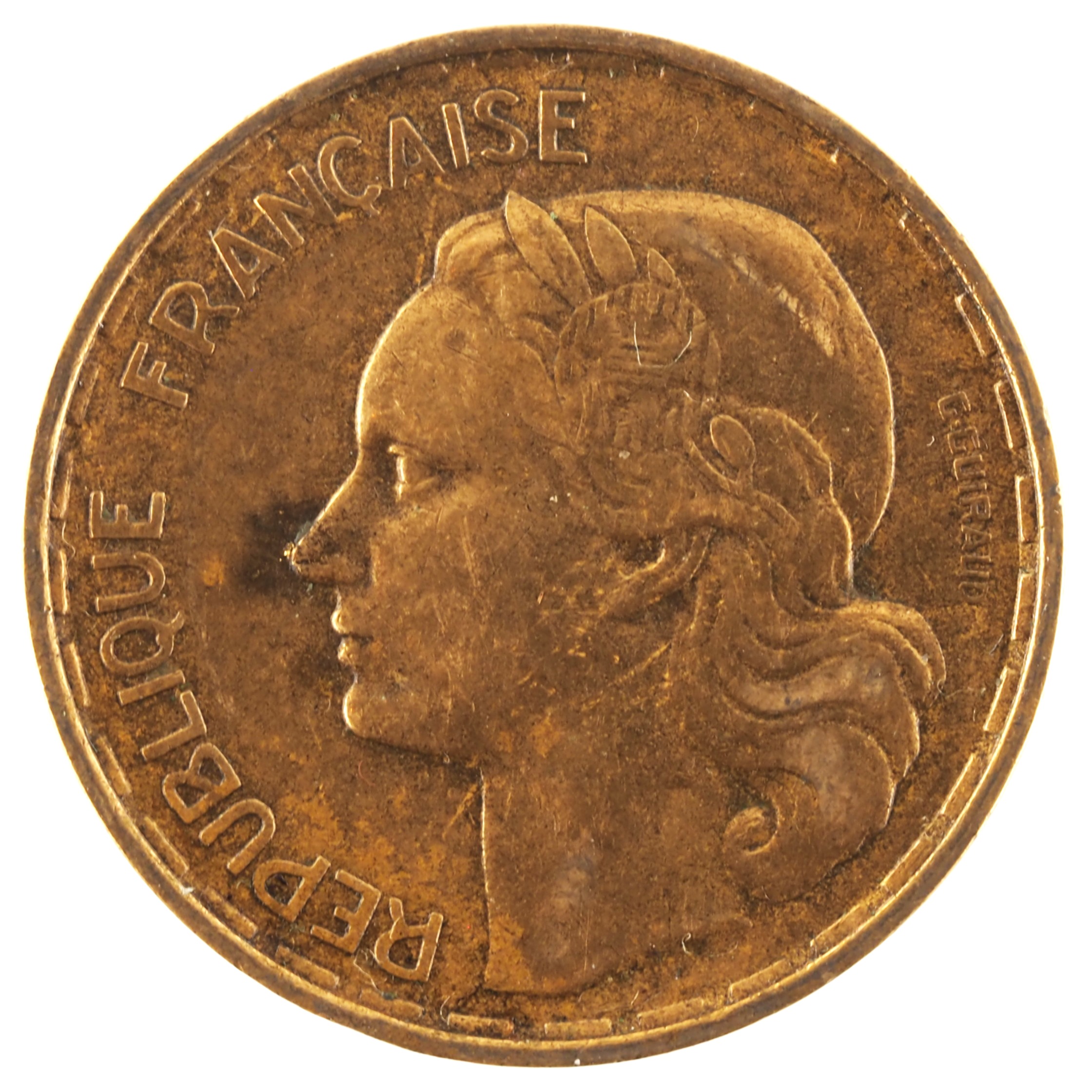 France - Pièce 50 Francs 1951 bronze-aluminium - Guiraud – Image 2