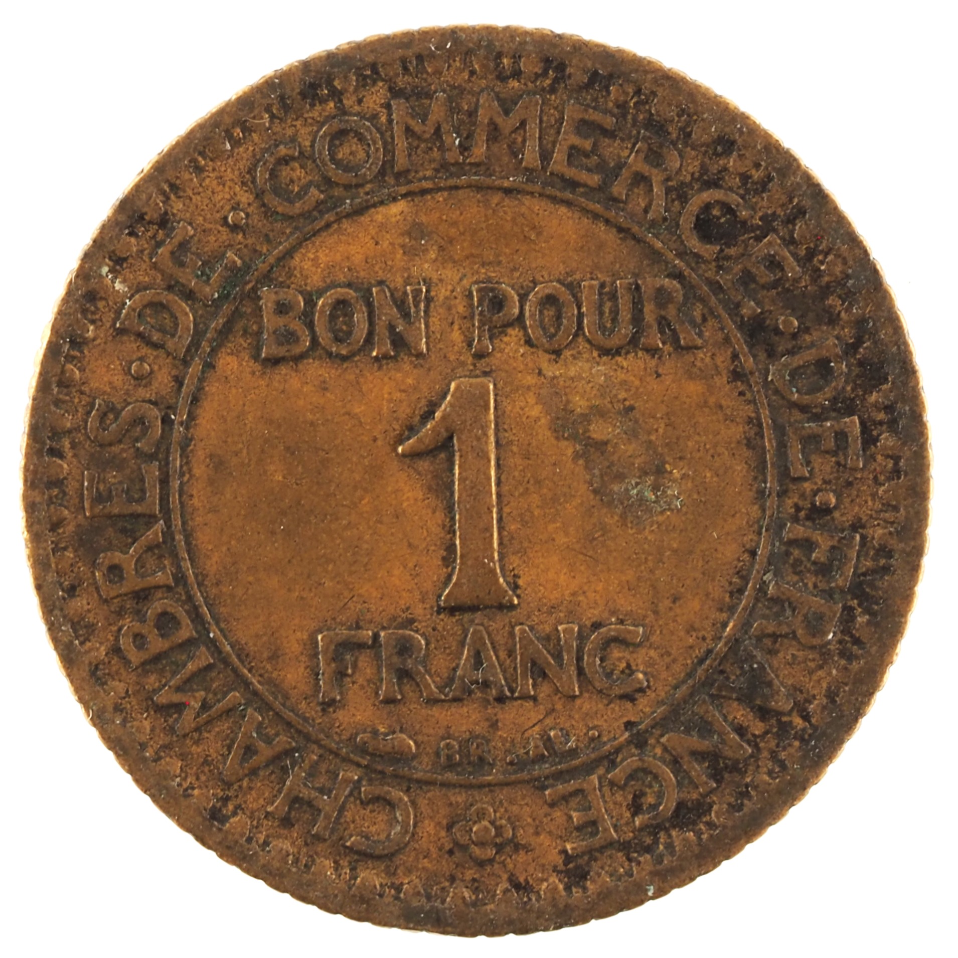 France - Pièce Bon pour 1 Franc 1922 bronze-aluminium - Chambres de Commerce – Image 2