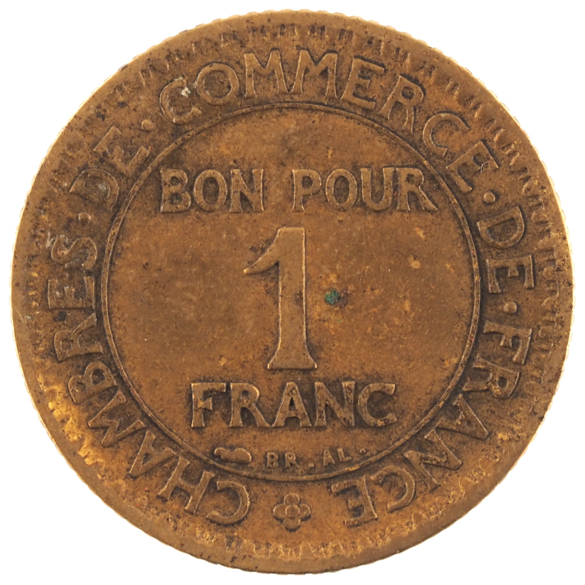 France - Pièce Bon pour 1 Franc 1923 bronze-aluminium - Chambres de Commerce – Image 2