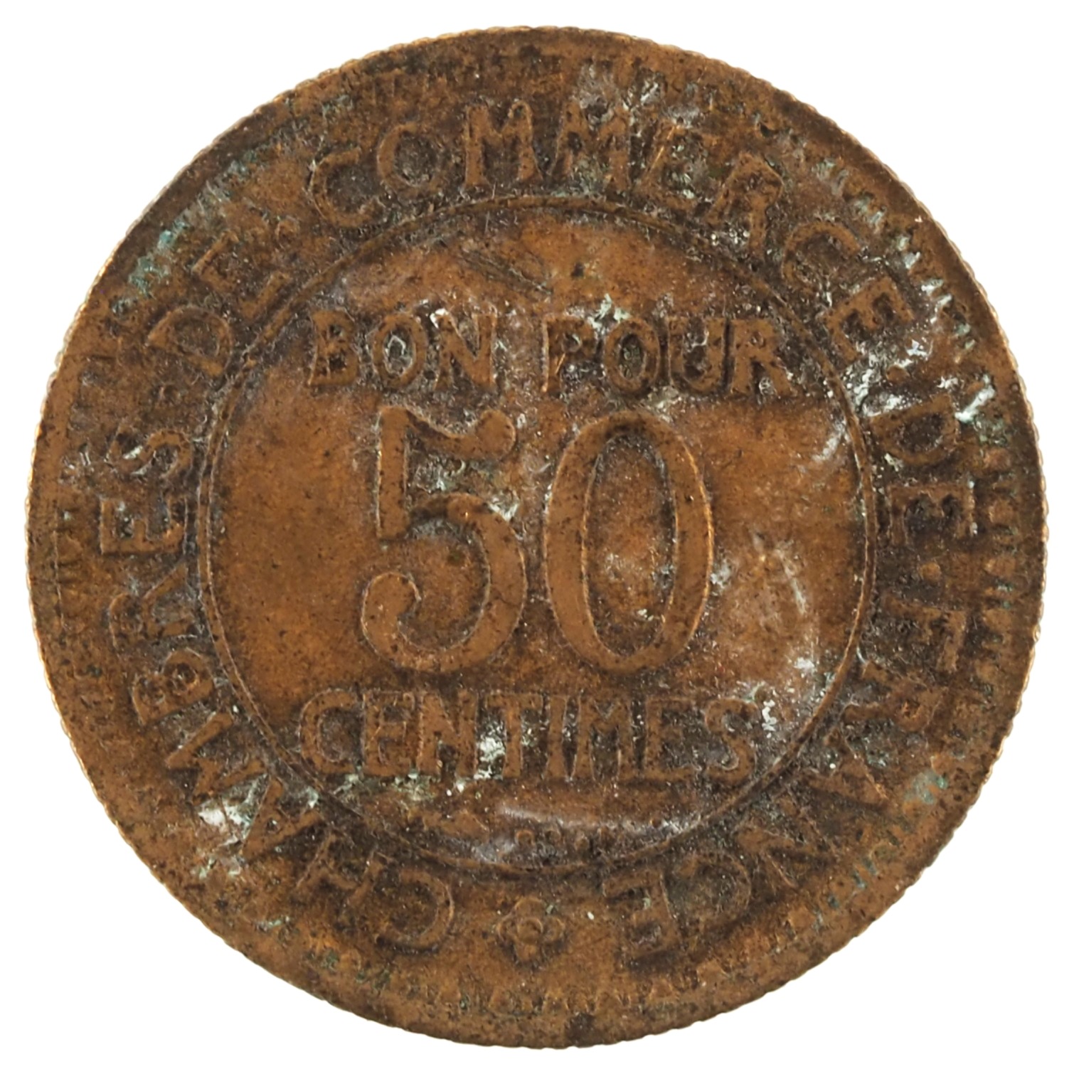 France - Pièce Bon pour 50 Centimes 1922 bronze-aluminium - Chambres de Commerce – Image 2