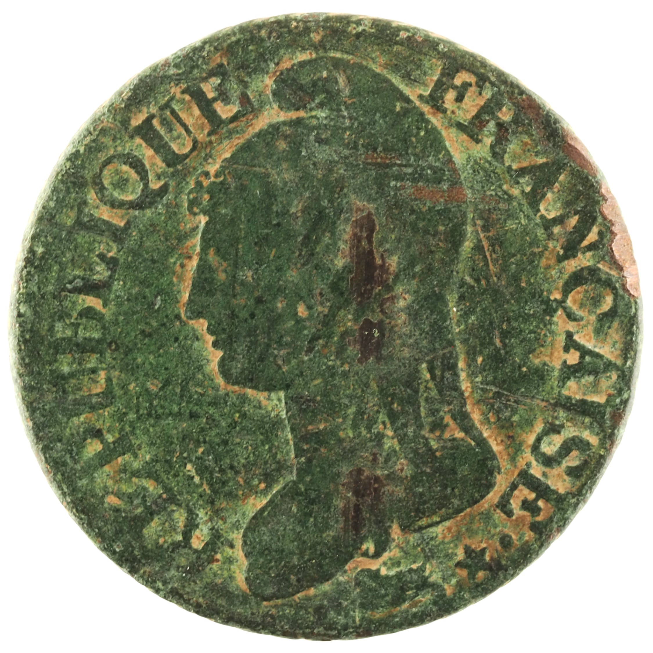 France - Pièce Cinq Centimes An 8 (regravé sur 5) A cuivre - Dupré, grand module – Image 2