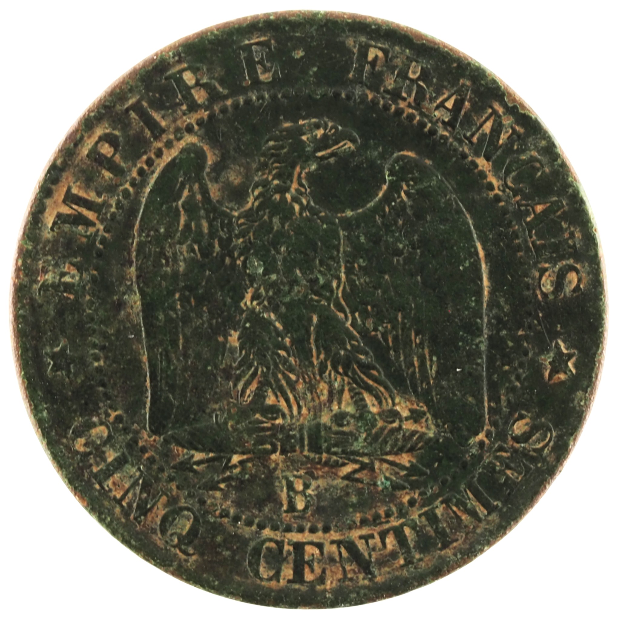 France - Pièce Cinq Centimes 1854 B bronze - Napoléon III, tête nue – Image 2