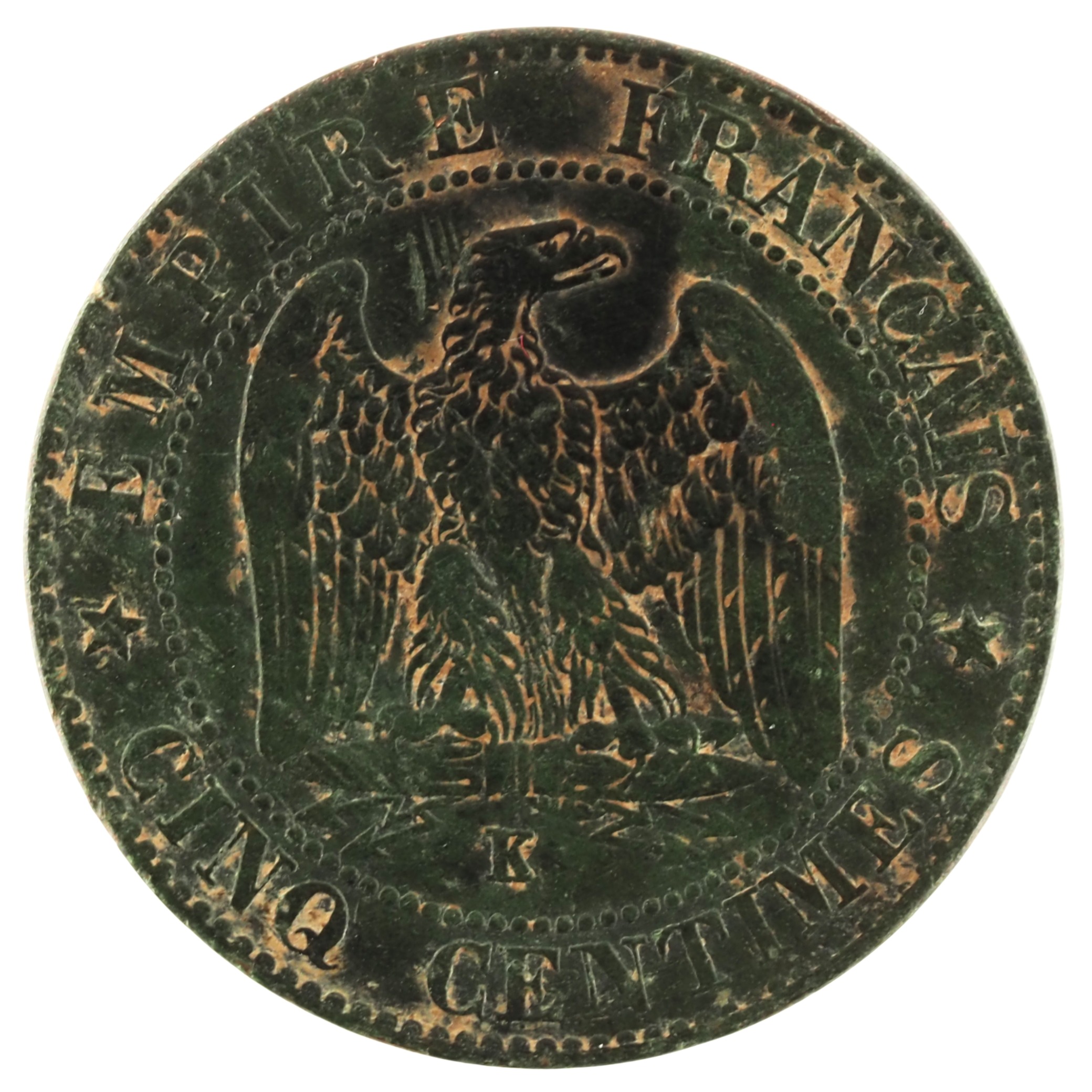 France - Pièce Cinq Centimes 1856 K bronze - Napoléon III, tête nue – Image 2