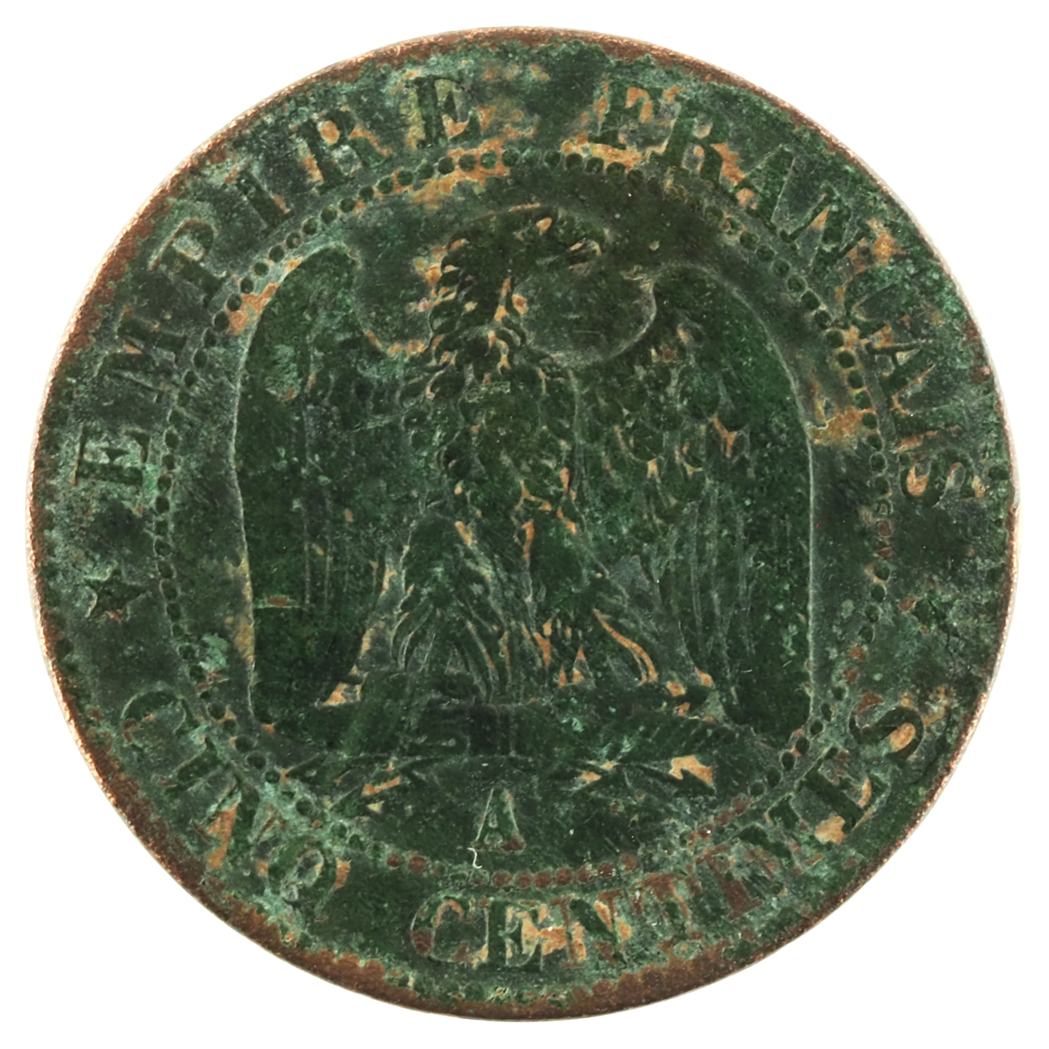 France - Pièce Cinq Centimes 1857 A bronze - Napoléon III, tête nue – Image 2