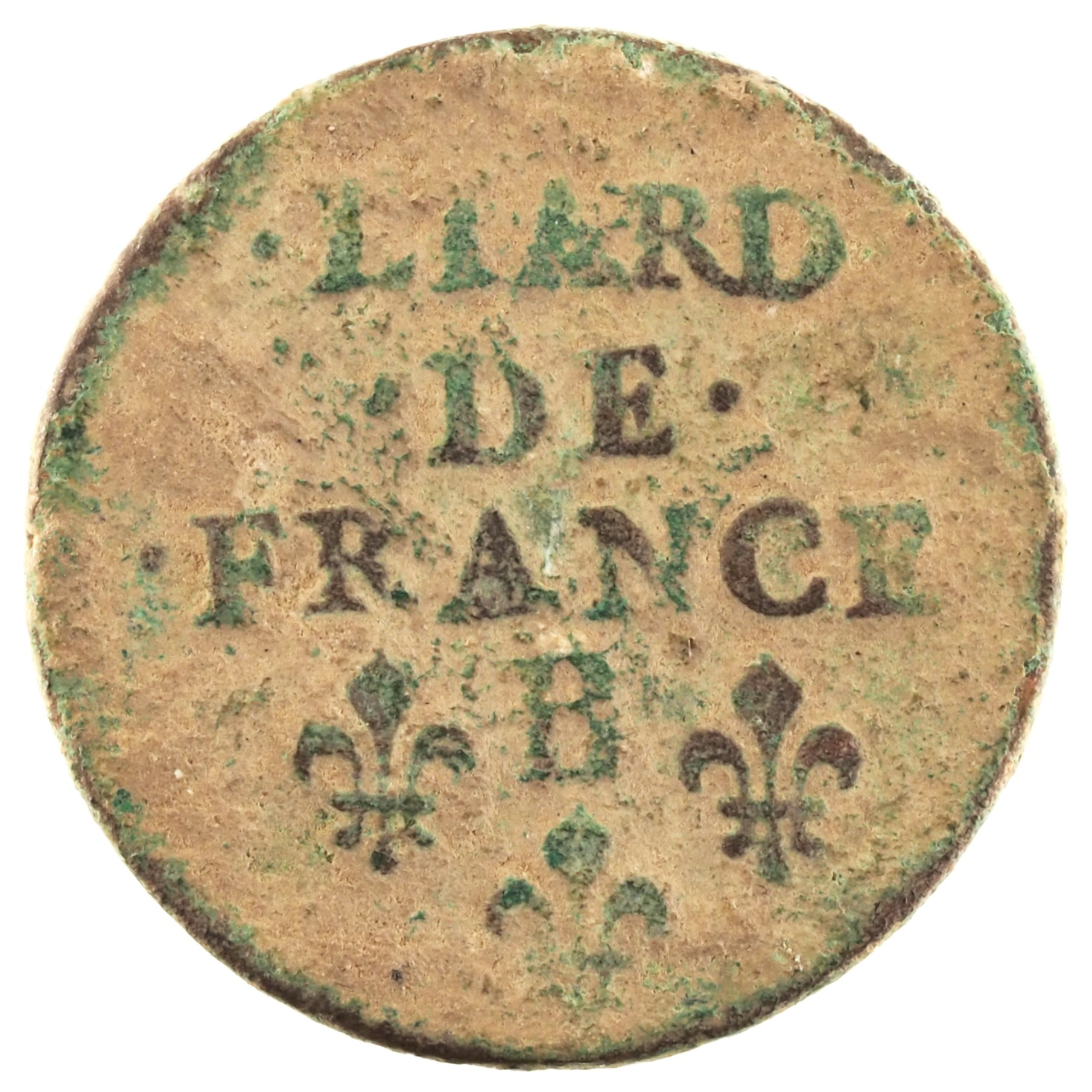 France - Pièce Liard de France 1655 B cuivre - Louis XIV – Image 2