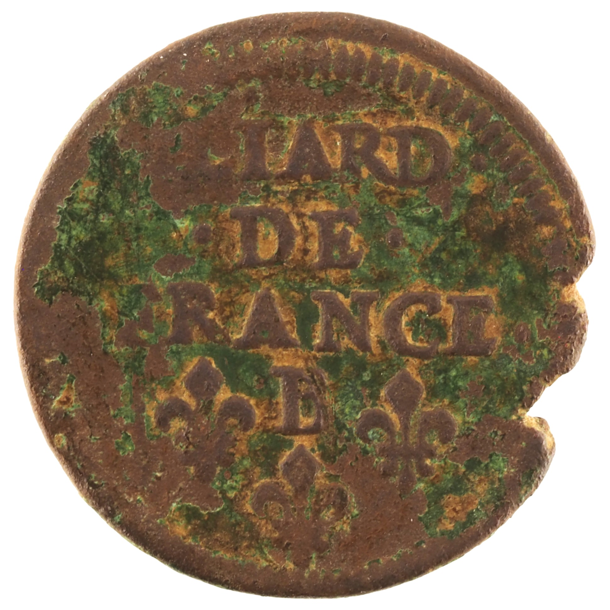 France - Pièce Liard de France 1656 E cuivre - Louis XIV – Image 2