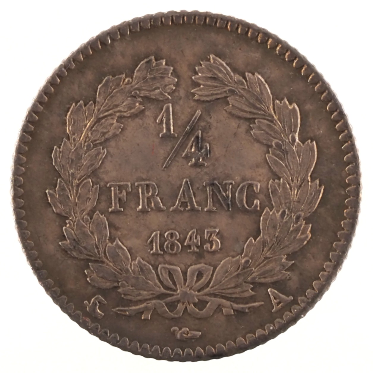 France - Pièce 1/4 Franc 1843 A argent - Louis-Philippe Ier