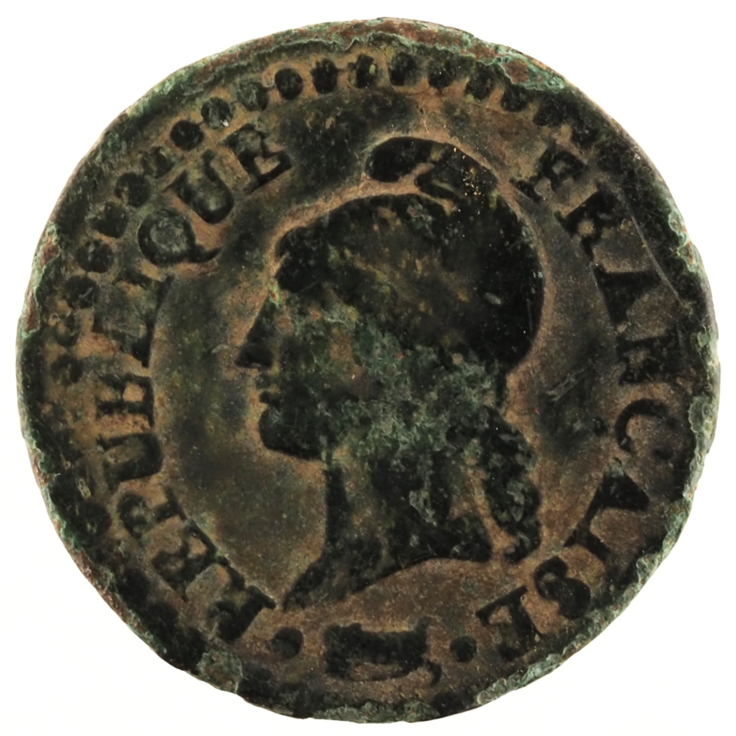 France - Pièce Un Centime An 7 A cuivre - Dupré (grand 7) – Image 2