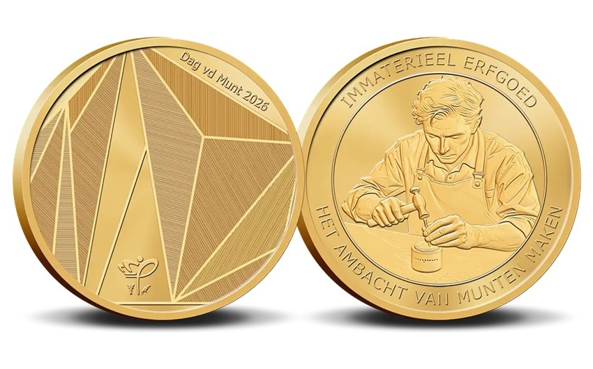 Pays-Bas - Médaille 2026 laiton BU - Jour de la Monnaie / Travail de gravure d'une monnaie – Image 5