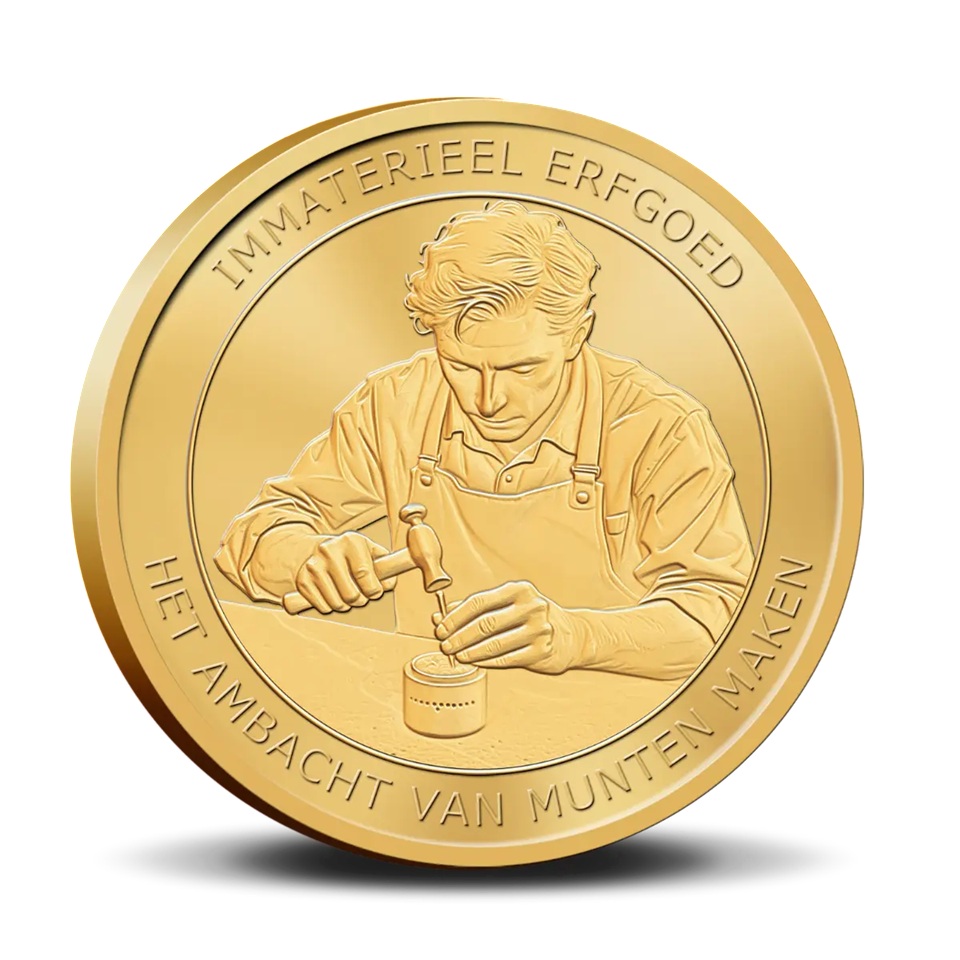 Pays-Bas - Médaille 2026 laiton BU - Jour de la Monnaie / Travail de gravure d'une monnaie – Image 4