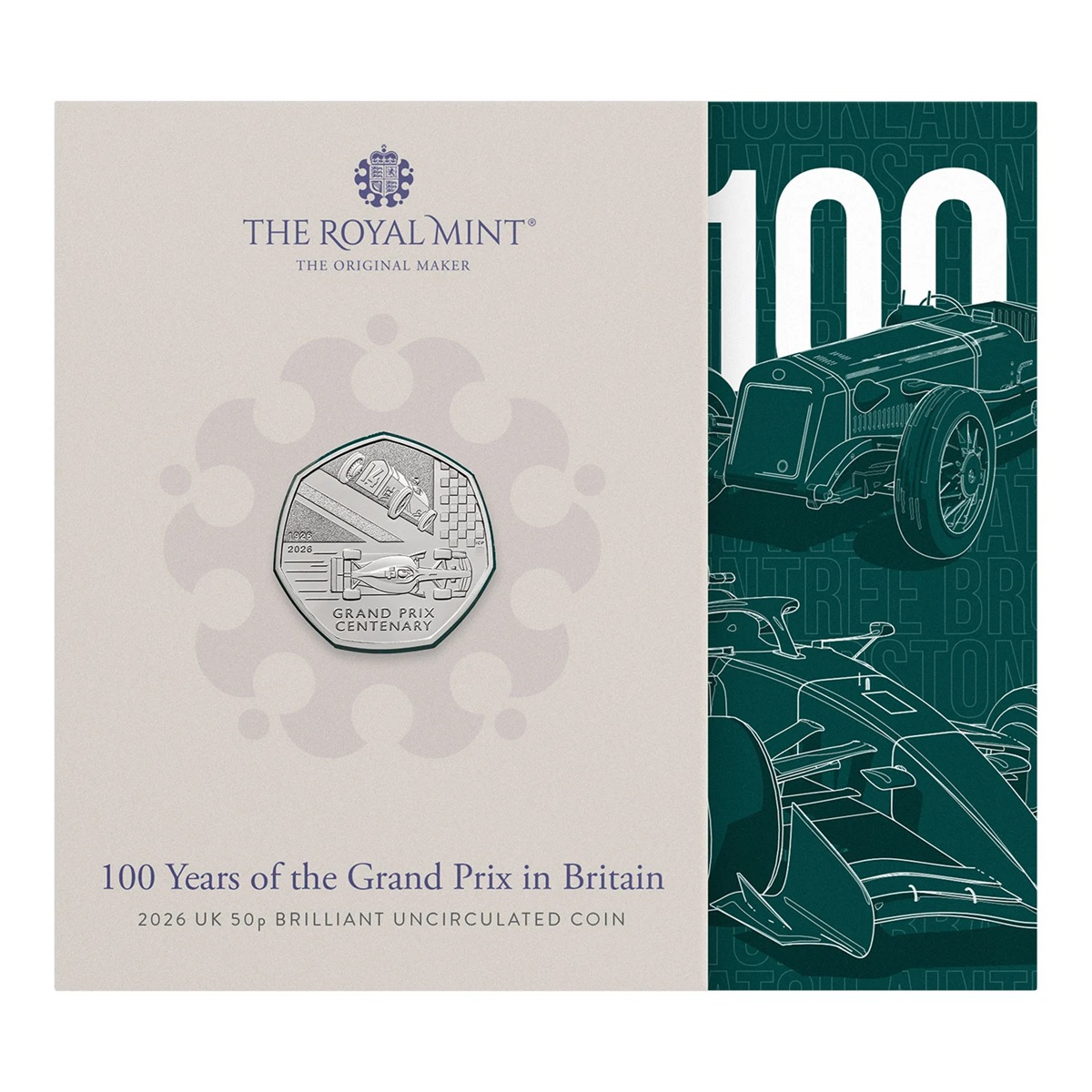 Royaume-Uni - Pièce 50 Pence 2026 cupro-nickel BU - Grand Prix de Grande-Bretagne – Image 3