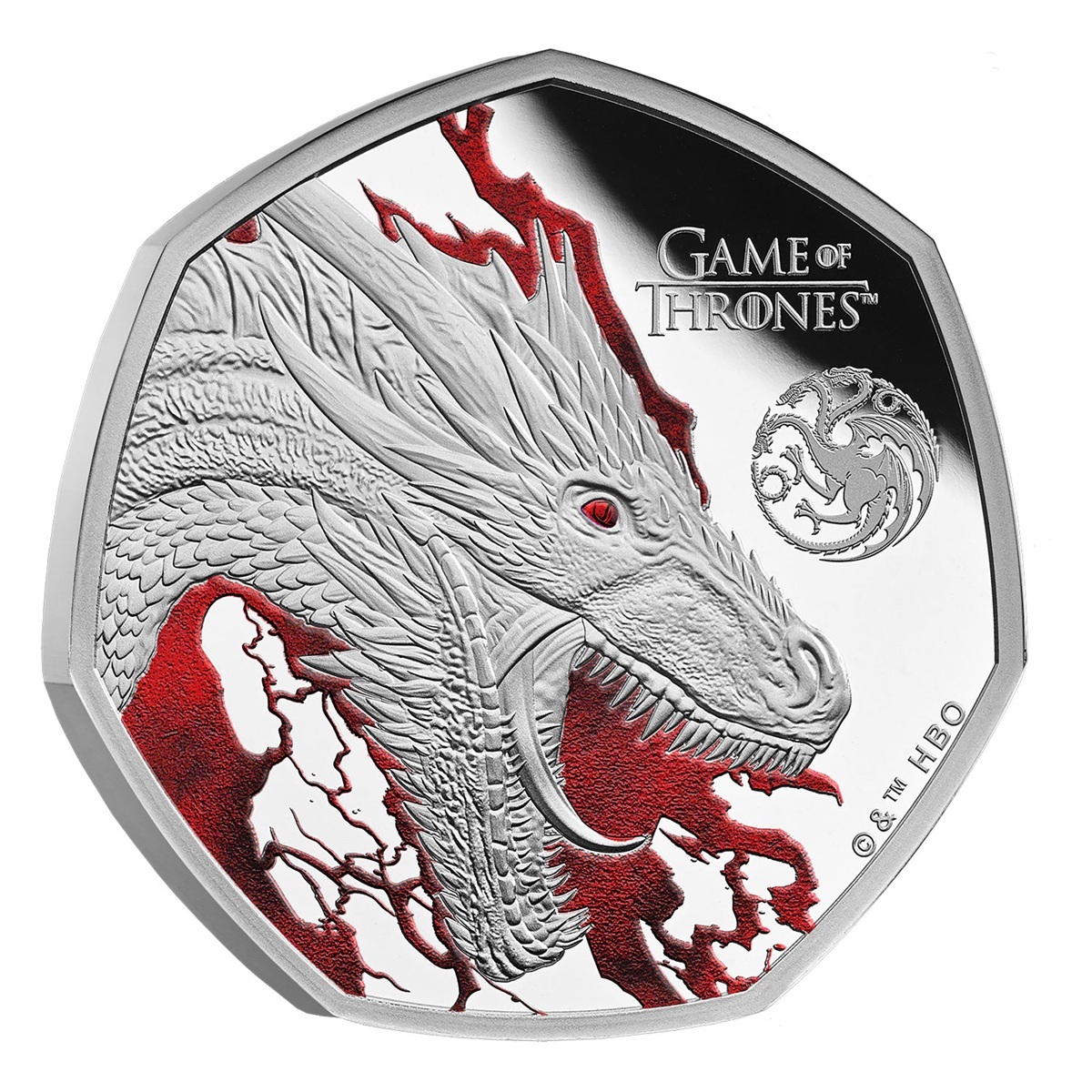 Royaume-Uni - Pièce 50 Pence 2026 argent BE - Le feu dans Game of Thrones