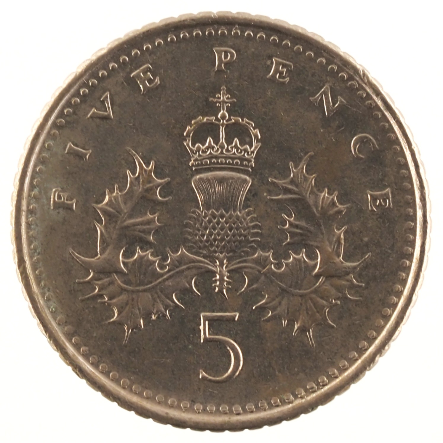 Royaume-Uni - Pièce 5 Pence 2004 cupro-nickel - Elisabeth II / Chardon couronné – Image 2
