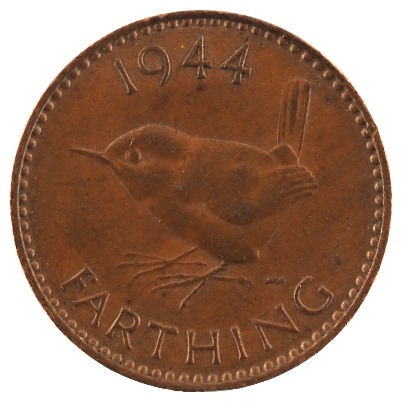 Royaume-Uni - Pièce Farthing 1944 bronze - George VI / Troglodyte mignon