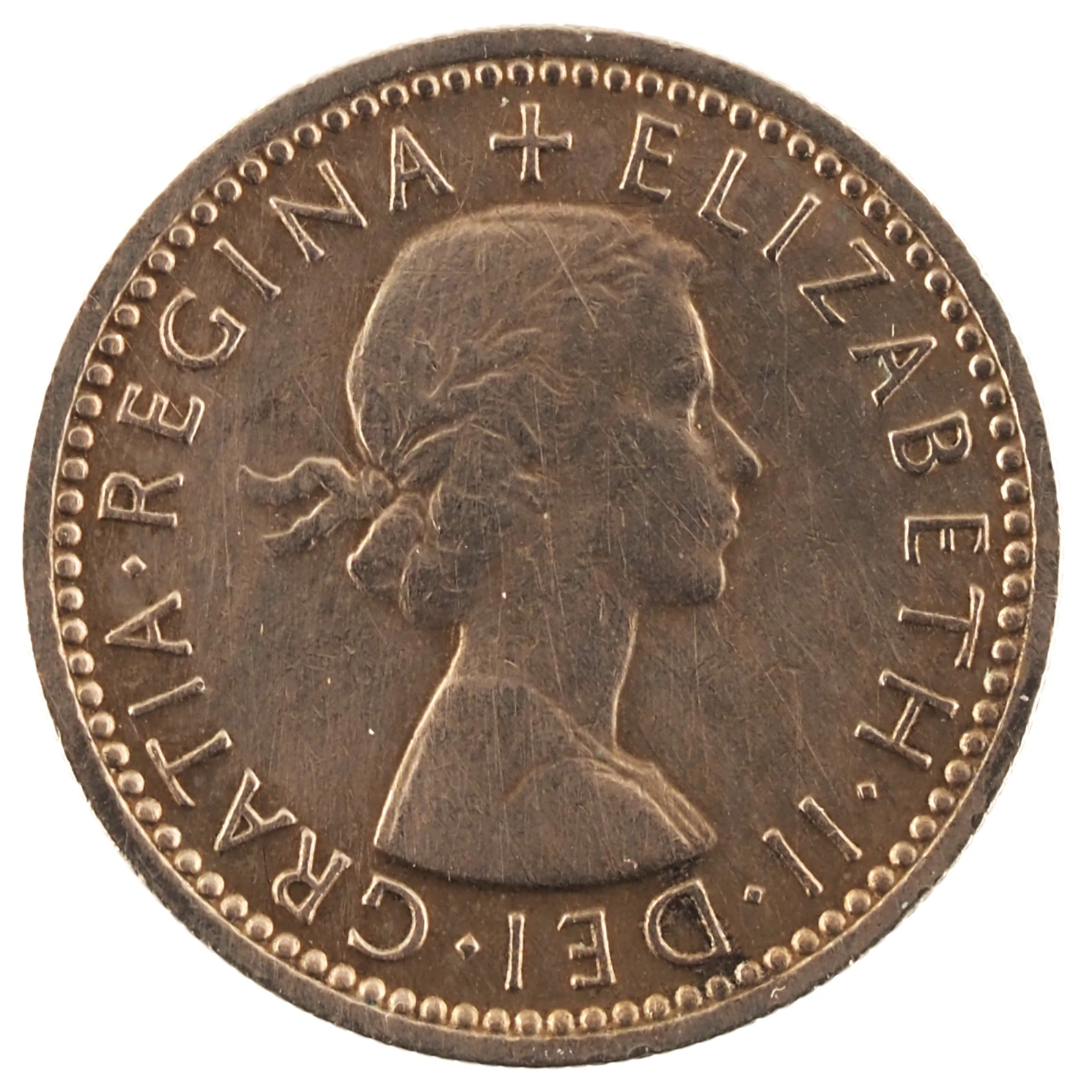 Royaume-Uni - Pièce Six Pence 1962 cupro-nickel - Elisabeth II, tête juvénile laurée / Rose, chardon, trèfle et poireau entrelacés – Image 2