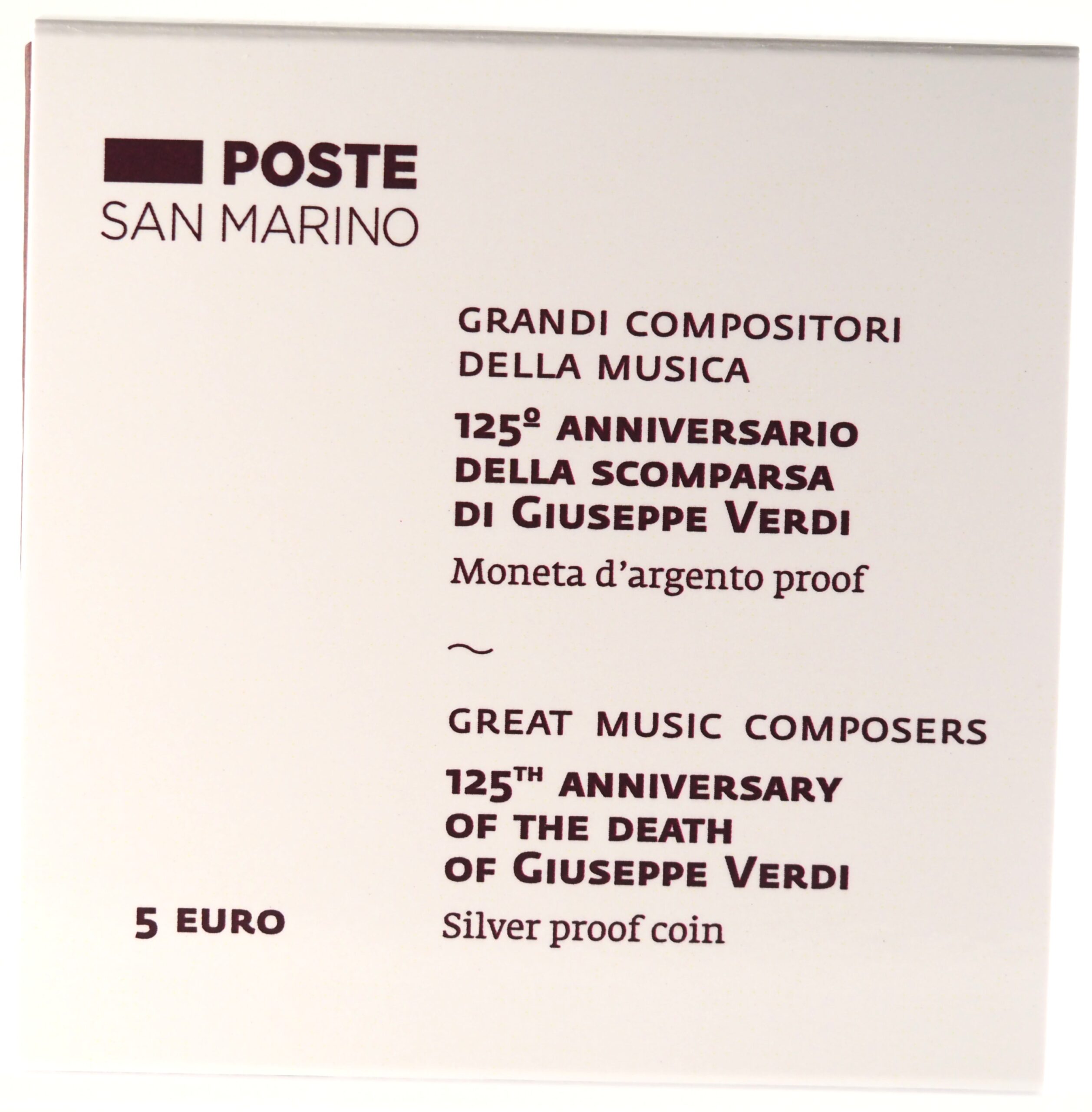 Saint-Marin - Pièce 5 Euro 2026 R argent BE - Giuseppe Verdi – Image 6