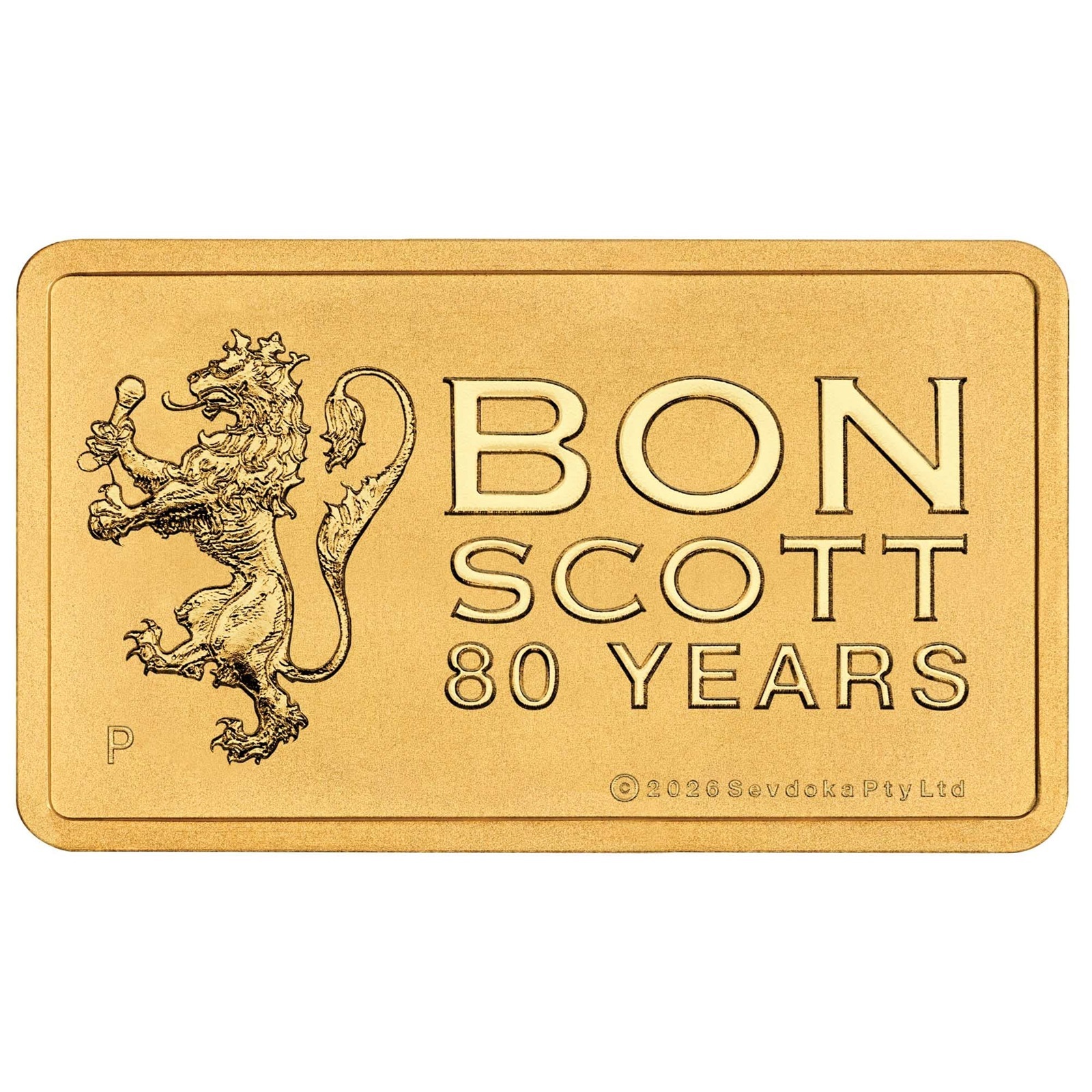 Perth Mint, Australie - Lingot 2026 1 gramme or - Bon Scott