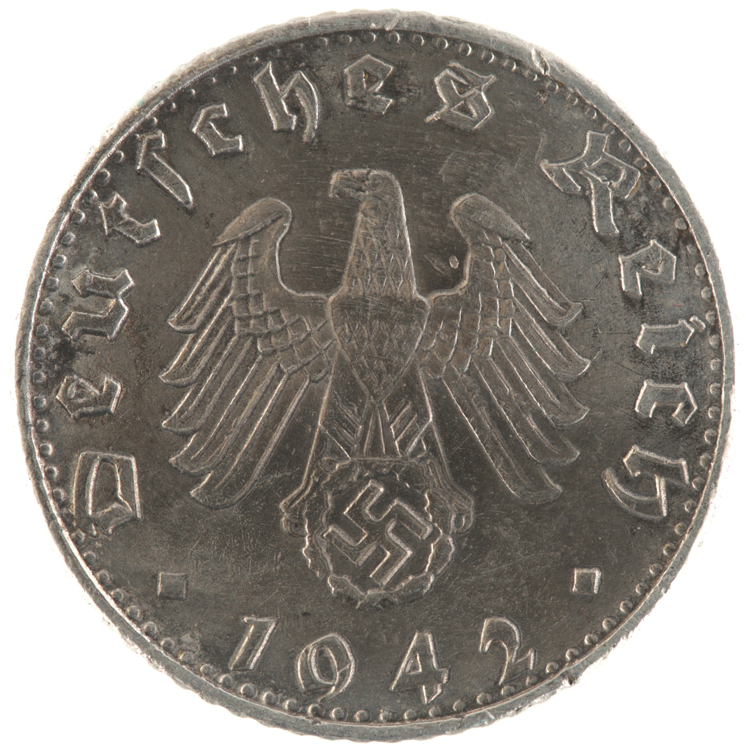 Allemagne - Pièce 50 Reichspfennig 1942 B aluminium - Aigle héraldique