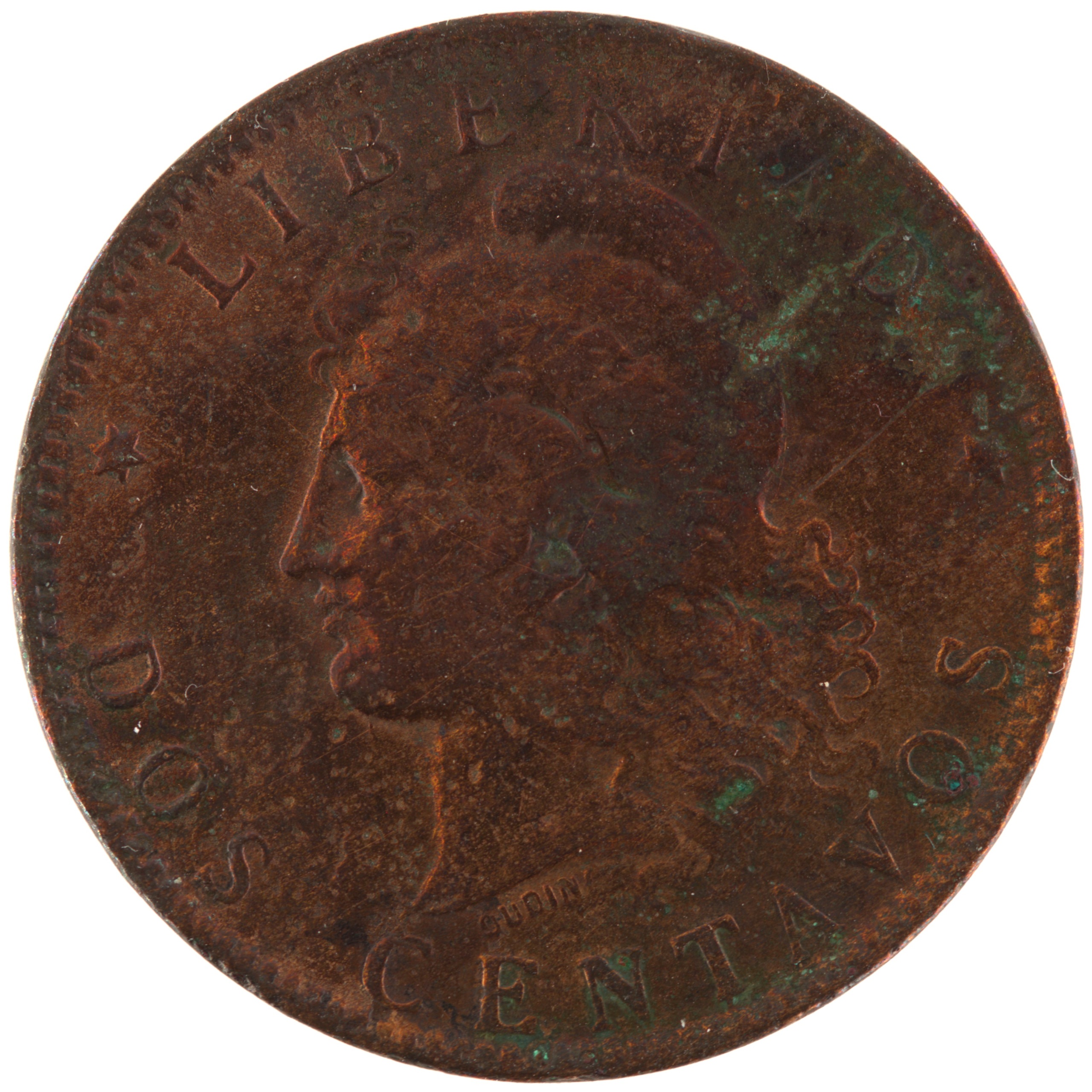 Argentine - Pièce Dos Centavos 1891 bronze - Armoiries / Liberté – Image 2