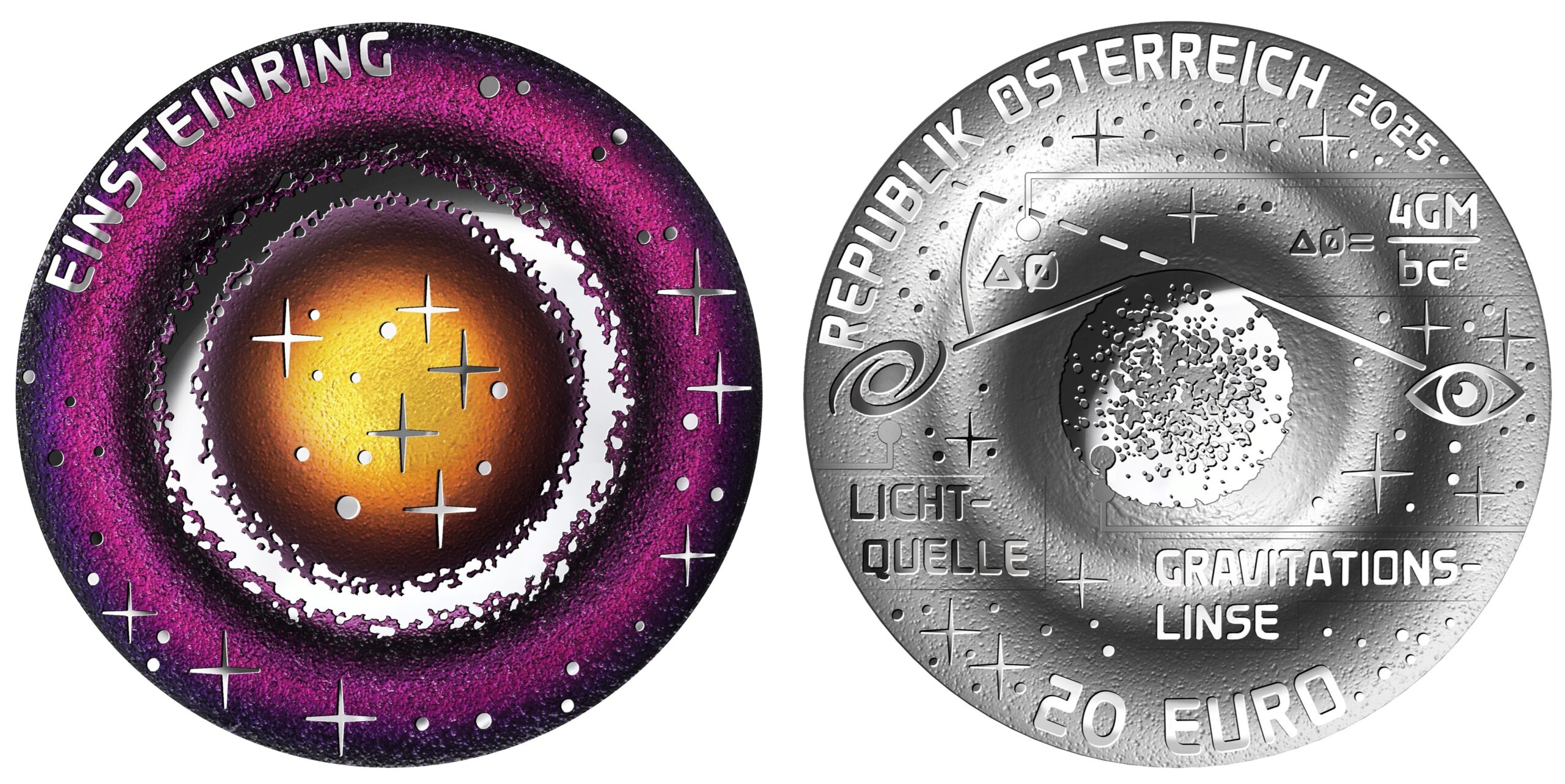 Autriche - Pièce 20 Euro 2025 argent BE - Anneau d'Einstein – Image 4