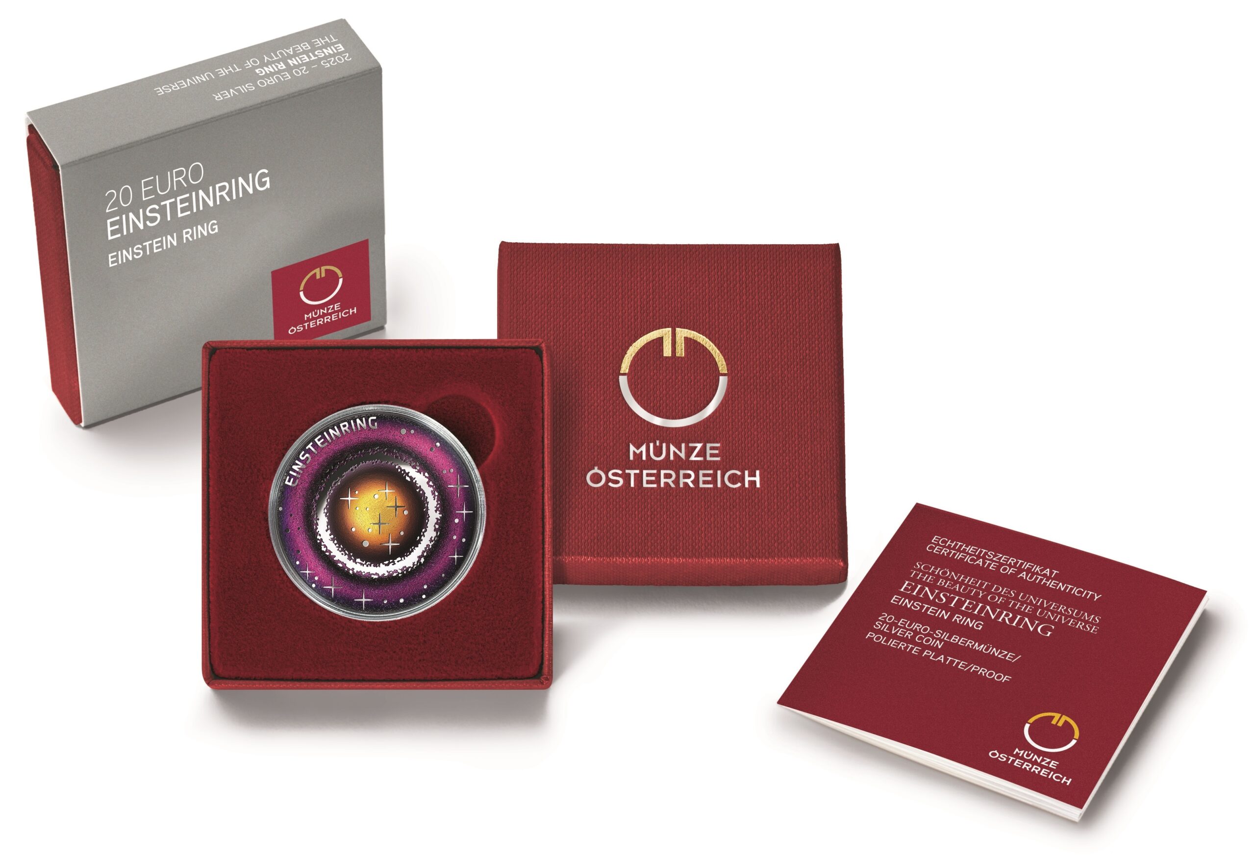 Autriche - Pièce 20 Euro 2025 argent BE - Anneau d'Einstein – Image 3