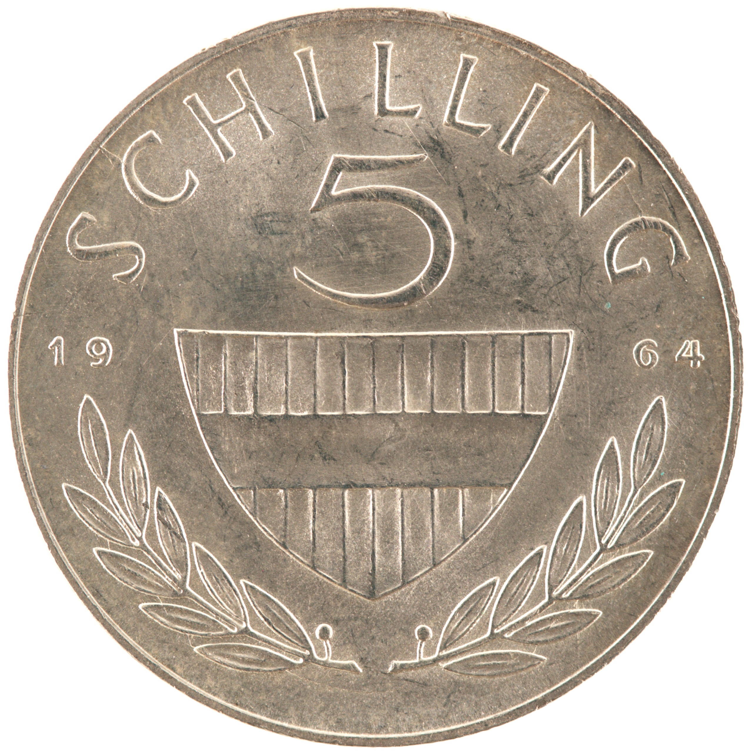 Autriche - Pièce 5 Schilling 1964 argent - Cavalier de l'école espagnole d'équitation / Armoiries autrichiennes
