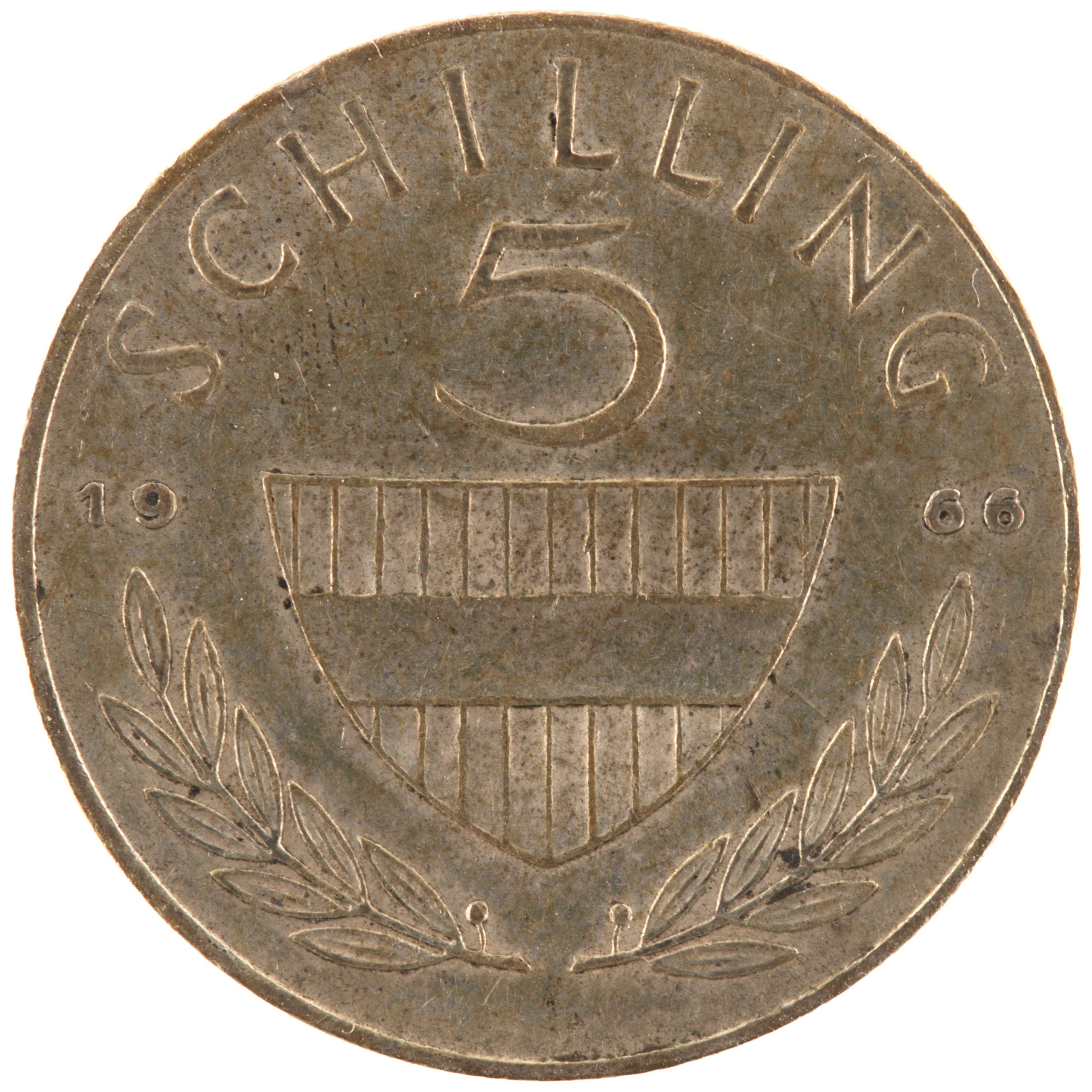 Autriche - Pièce 5 Schilling 1966 argent - Cavalier de l'école espagnole d'équitation / Armoiries autrichiennes