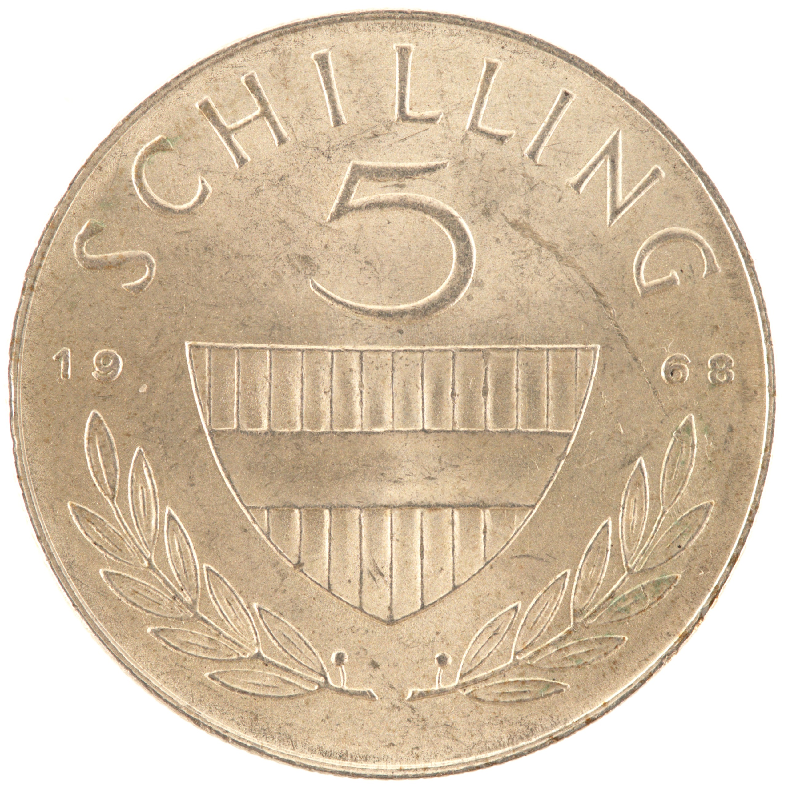 Autriche - Pièce 5 Schilling 1968 argent - Cavalier de l'école espagnole d'équitation / Armoiries autrichiennes