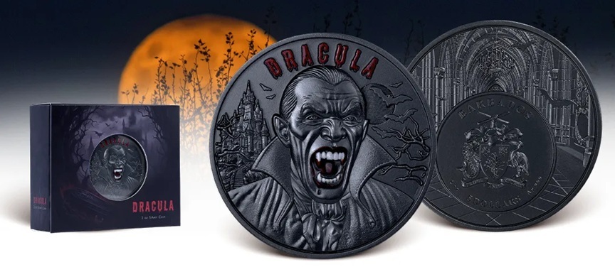Barbade - Pièce 5 Dollars 2 onces argent Antique - Dracula – Image 8