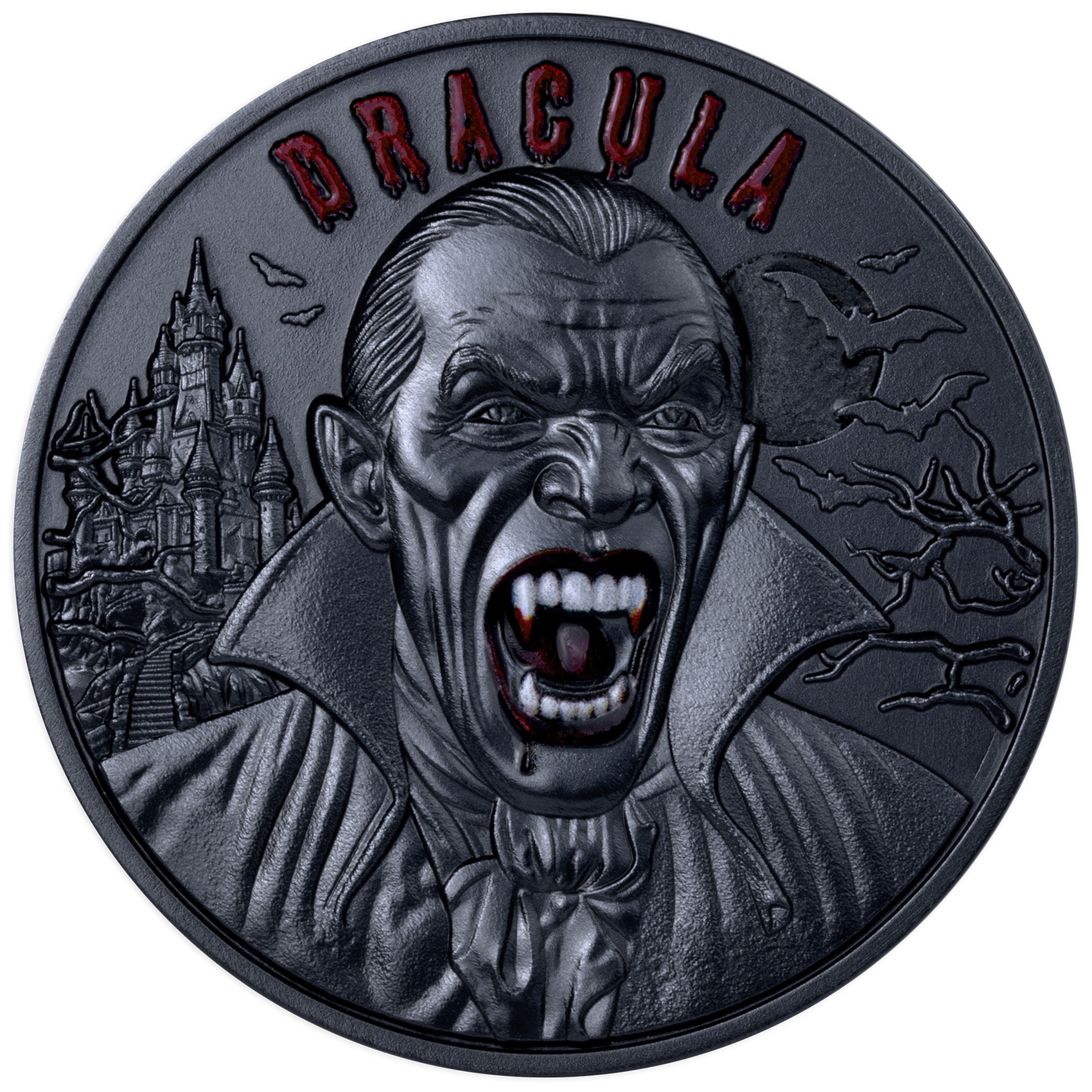 Barbade - Pièce 5 Dollars 2 onces argent Antique - Dracula