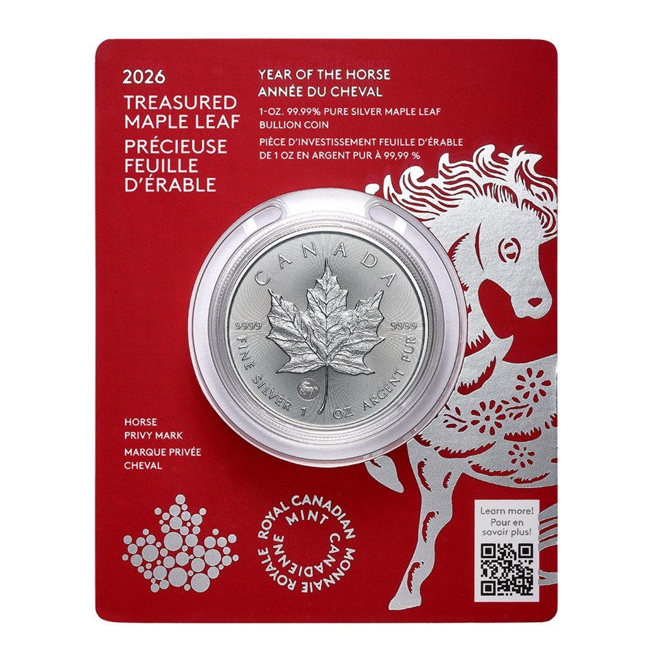Canada - Pièce 5 Dollars 2026 1 once argent - Feuille d'érable (Année lunaire du Cheval)