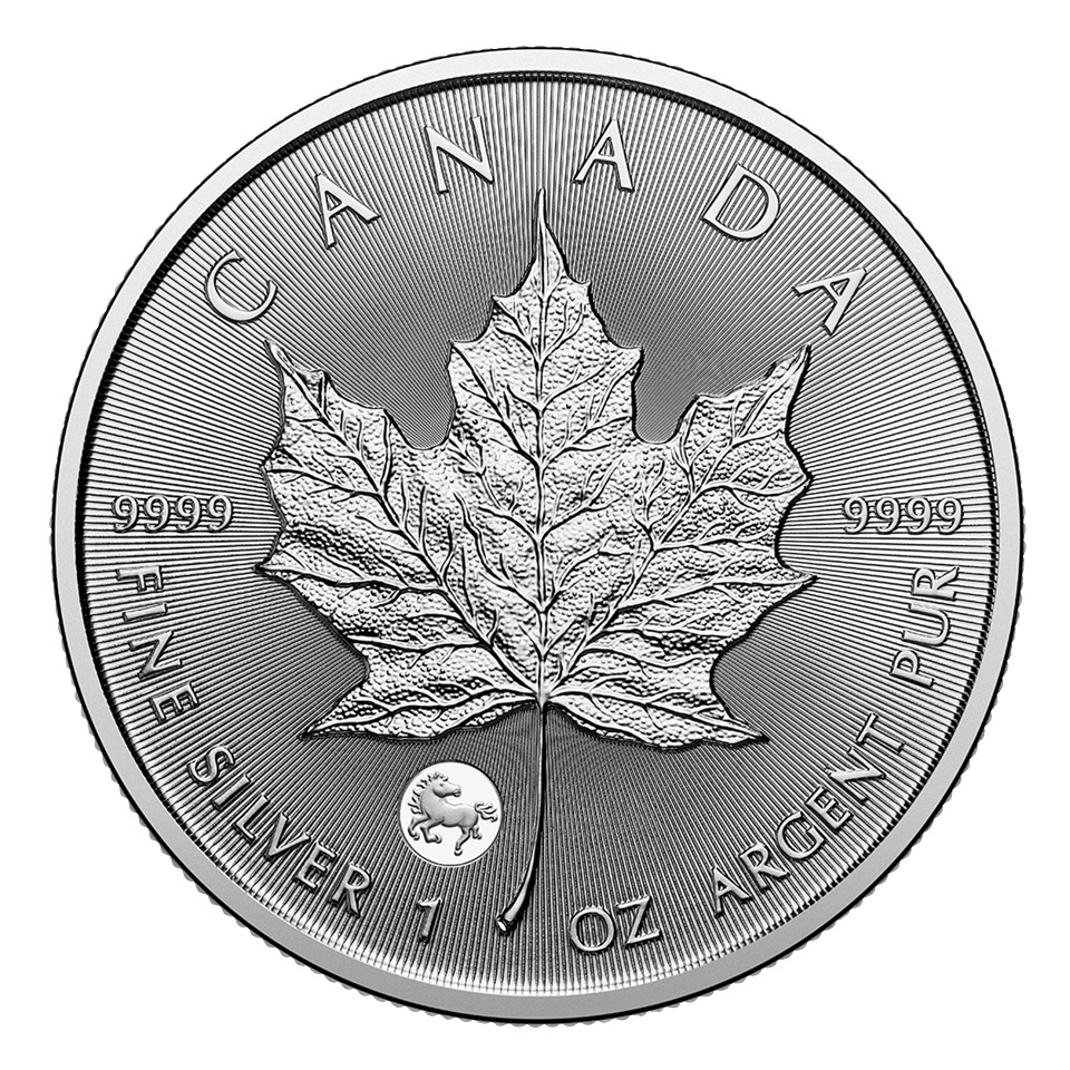 Canada - Pièce 5 Dollars 2026 1 once argent - Feuille d'érable (Année lunaire du Cheval) – Image 3