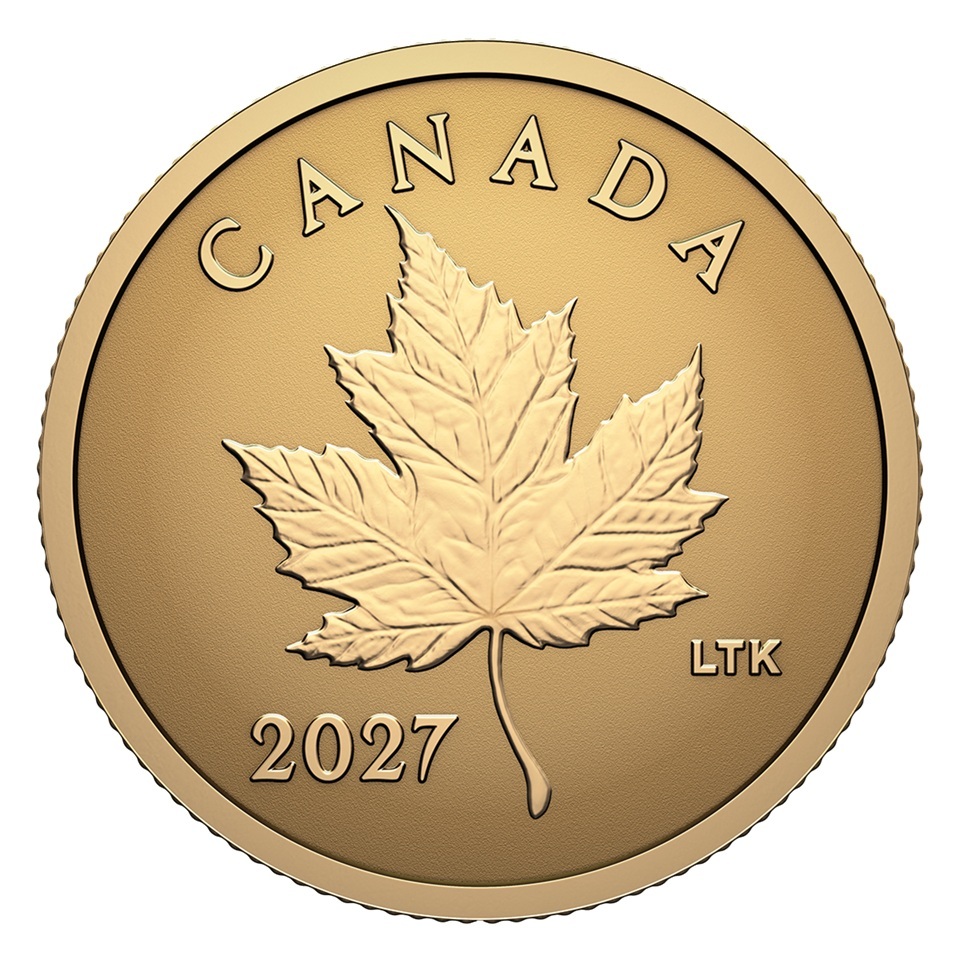 Canada - Pièce 1 Dollar 2027 or BE inversé - Feuille d’érable emblématique