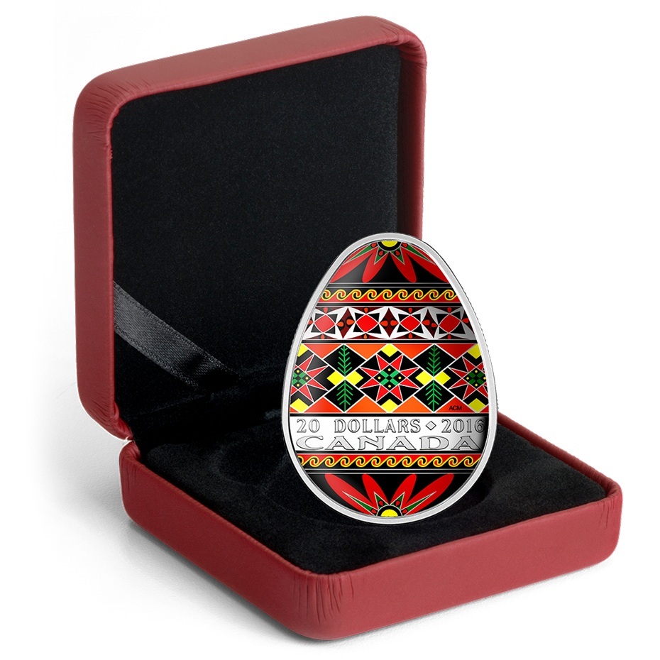 Canada - Pièce 20 Dollars 2016 argent BE - Art traditionnel ukrainien de l'œuf pyssanka – Image 3