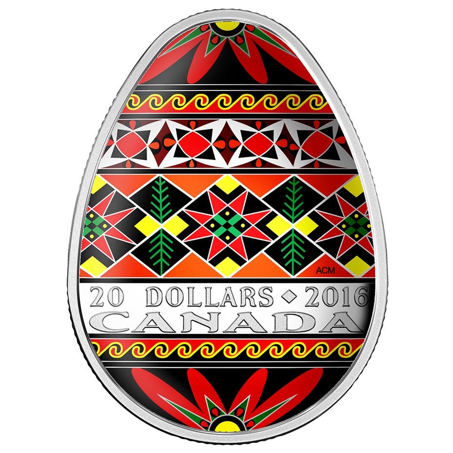 Canada - Pièce 20 Dollars 2016 argent BE - Art traditionnel ukrainien de l'œuf pyssanka
