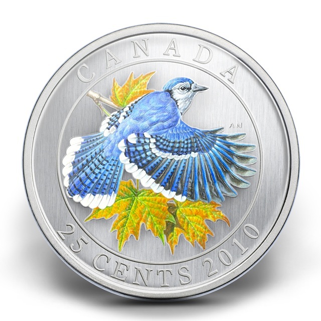 Canada - Pièce 25 Cents 2010 acier plaqué nickel Spécimen - Geai bleu