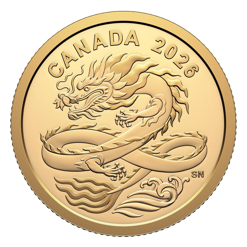 Canada - Pièce 8 Dollars 2026 or BE - Dragon porte-bonheur