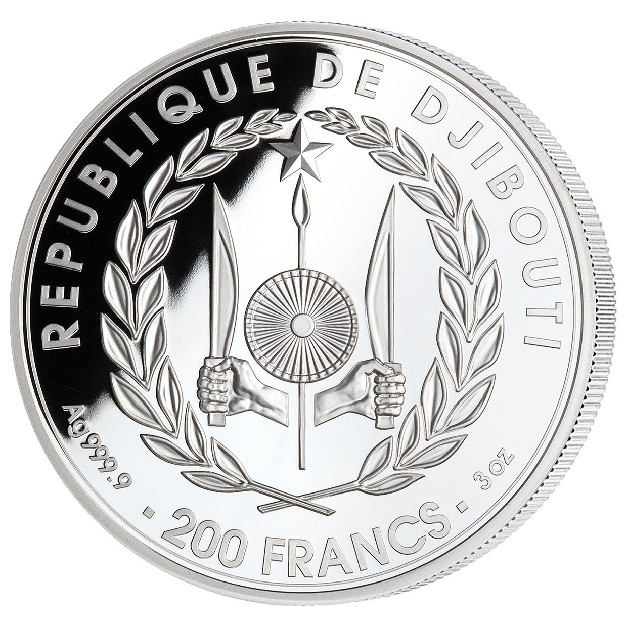 Djibouti - Pièce 200 Francs 3 onces argent BE - Claude Monet – Image 2