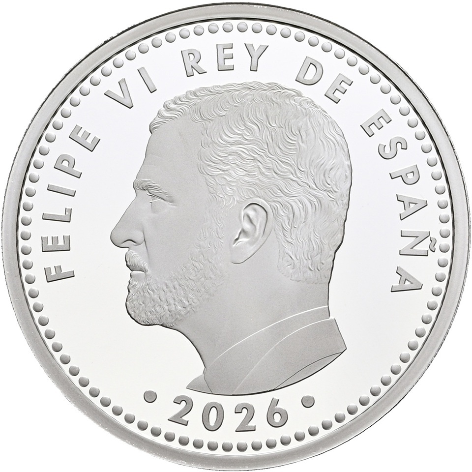 Espagne - Pièce 5 Euro 2026 argent BE - Equipe vainqueur de la coupe du monde de football – Image 2