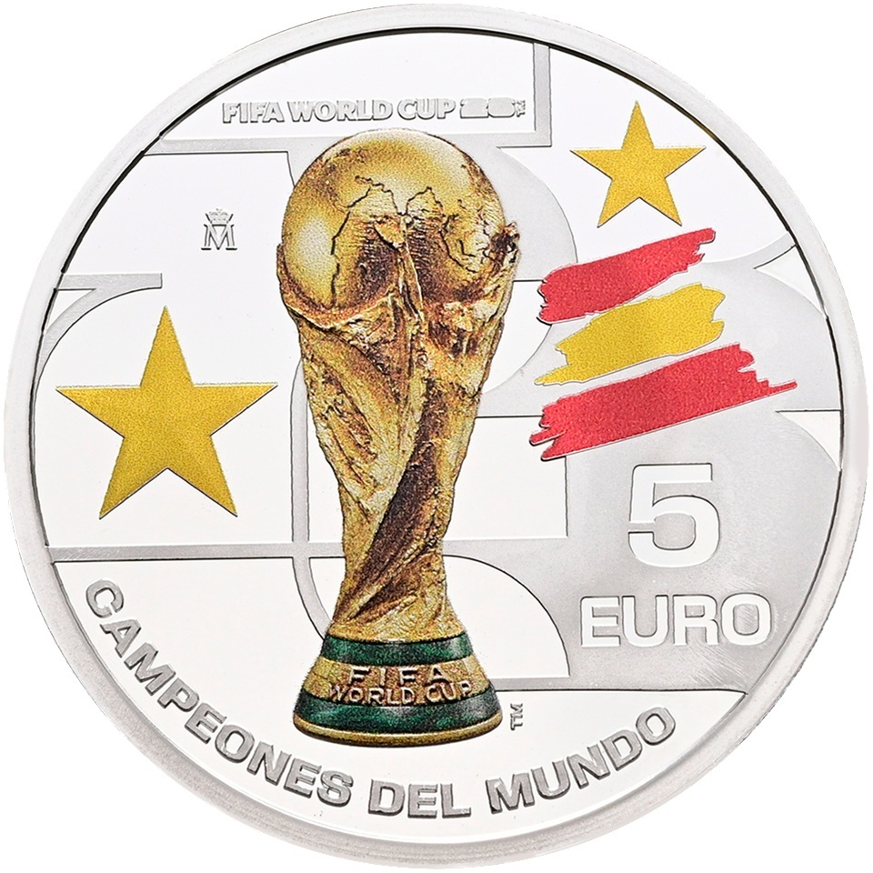Espagne - Pièce 5 Euro 2026 argent BE - Equipe vainqueur de la coupe du monde de football