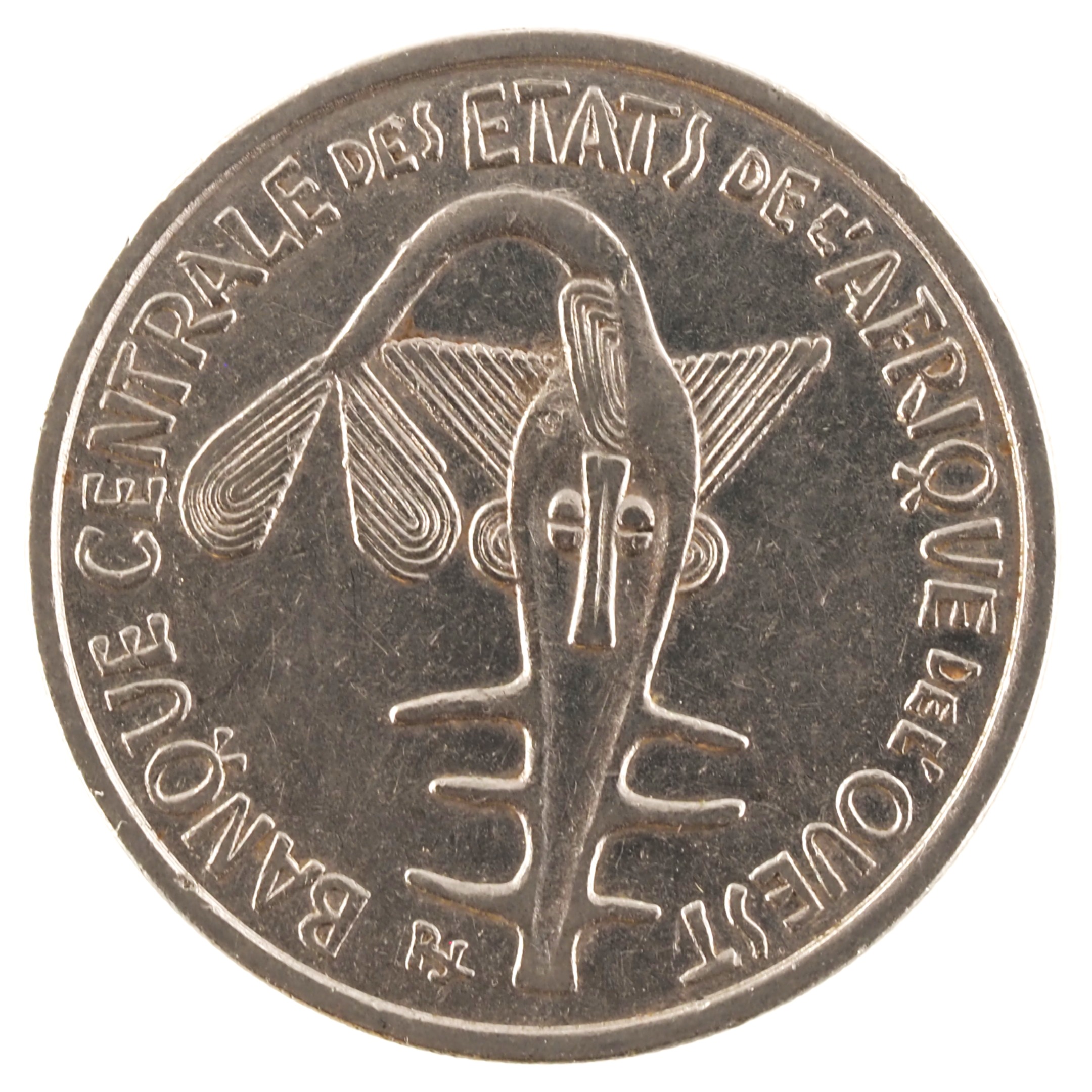 Etats de l'Afrique de l'Ouest - Pièce 100 Francs 2012 acier plaqué nickel - Masque au poisson-scie – Image 2